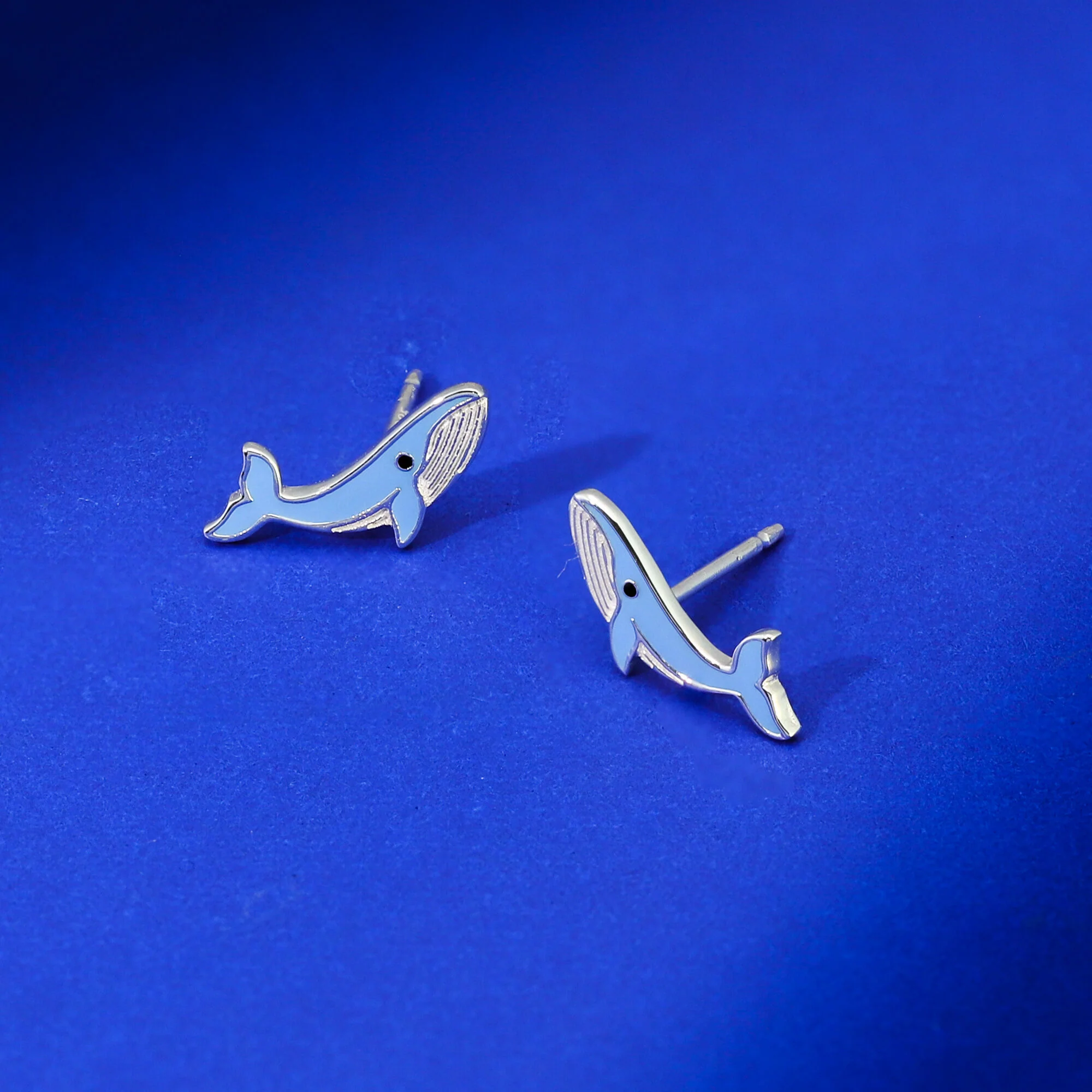 Blue Whale Stud Earrings - Image 3
