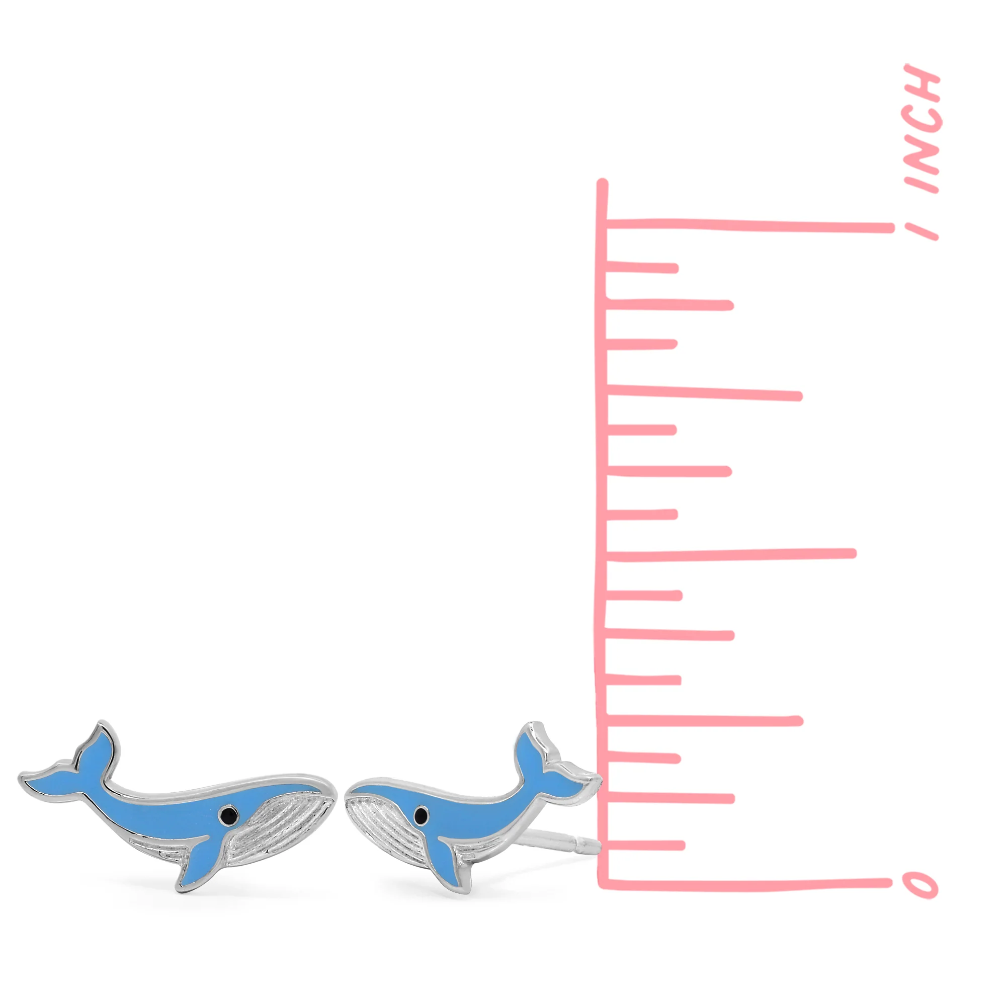 Blue Whale Stud Earrings - Image 4