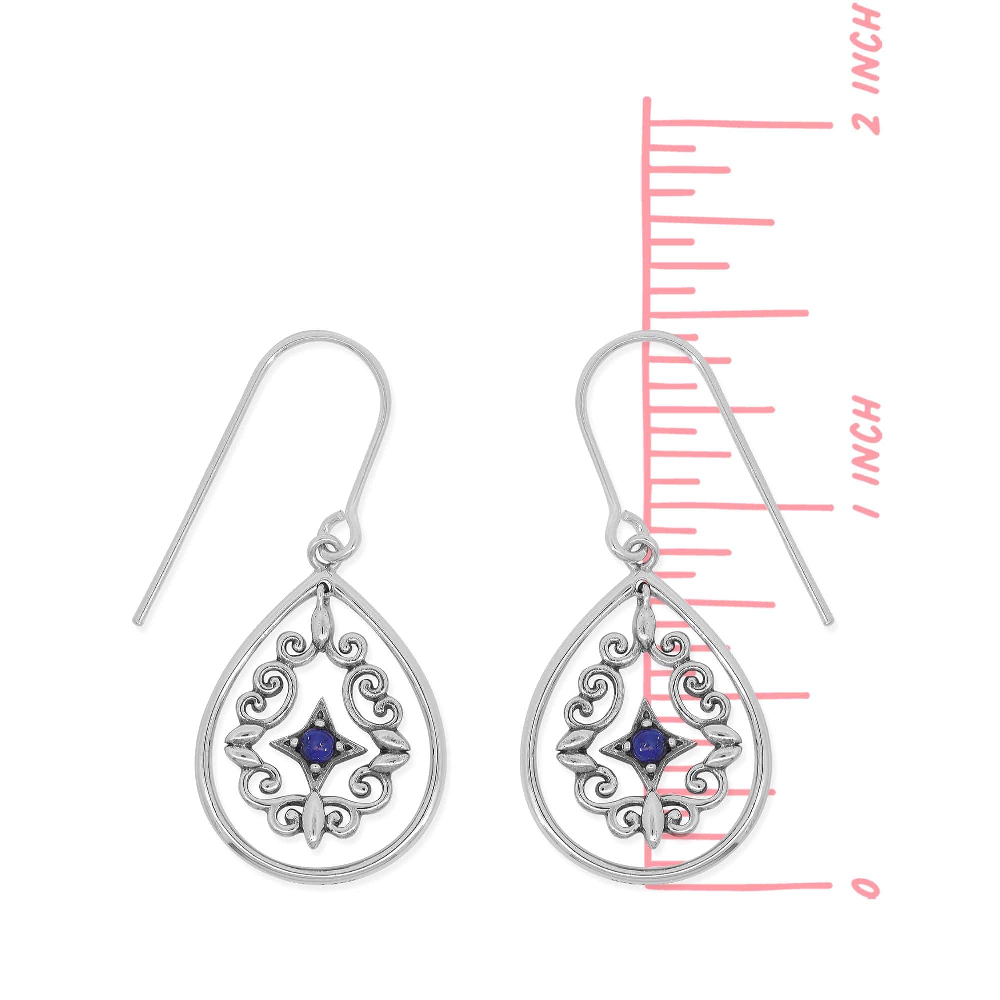 Bohemian Filigree Dangle Earrings with Stone - Image 5