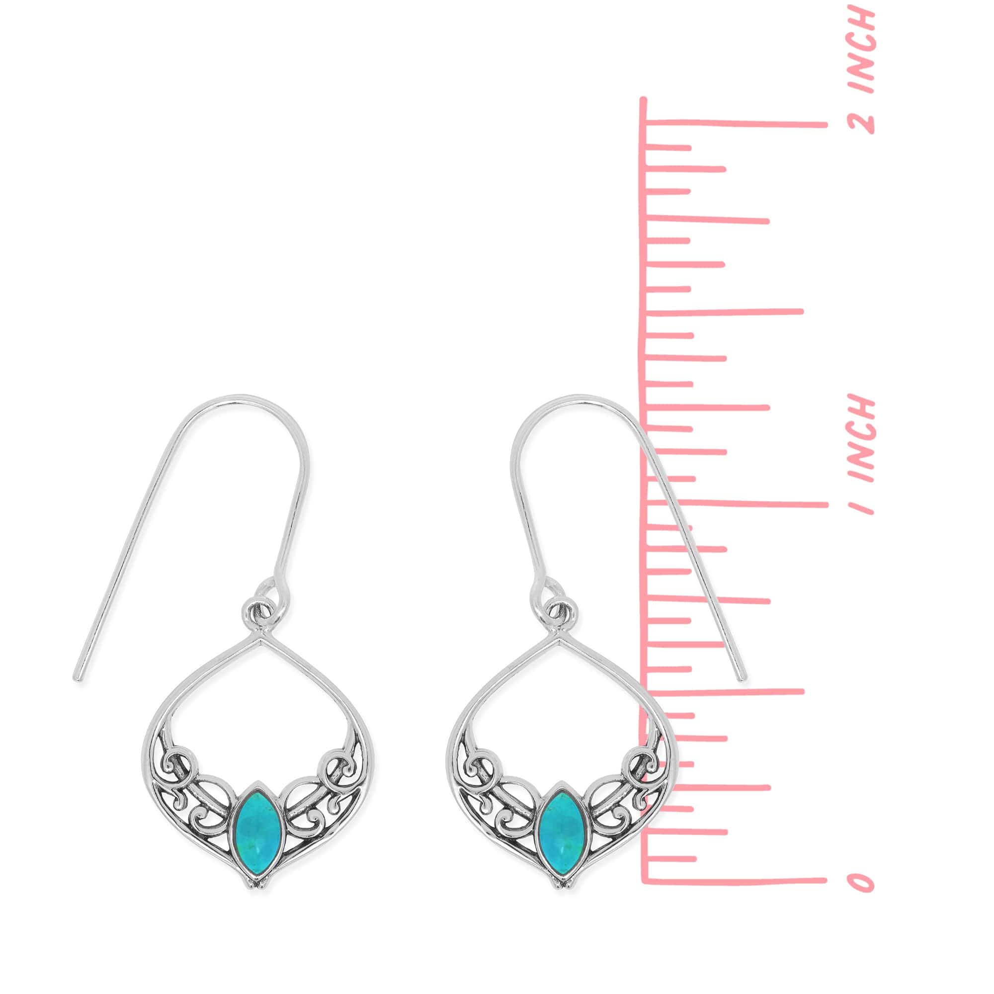 Bohemian Filigree Vine Dangle Earrings with Stone - Image 5