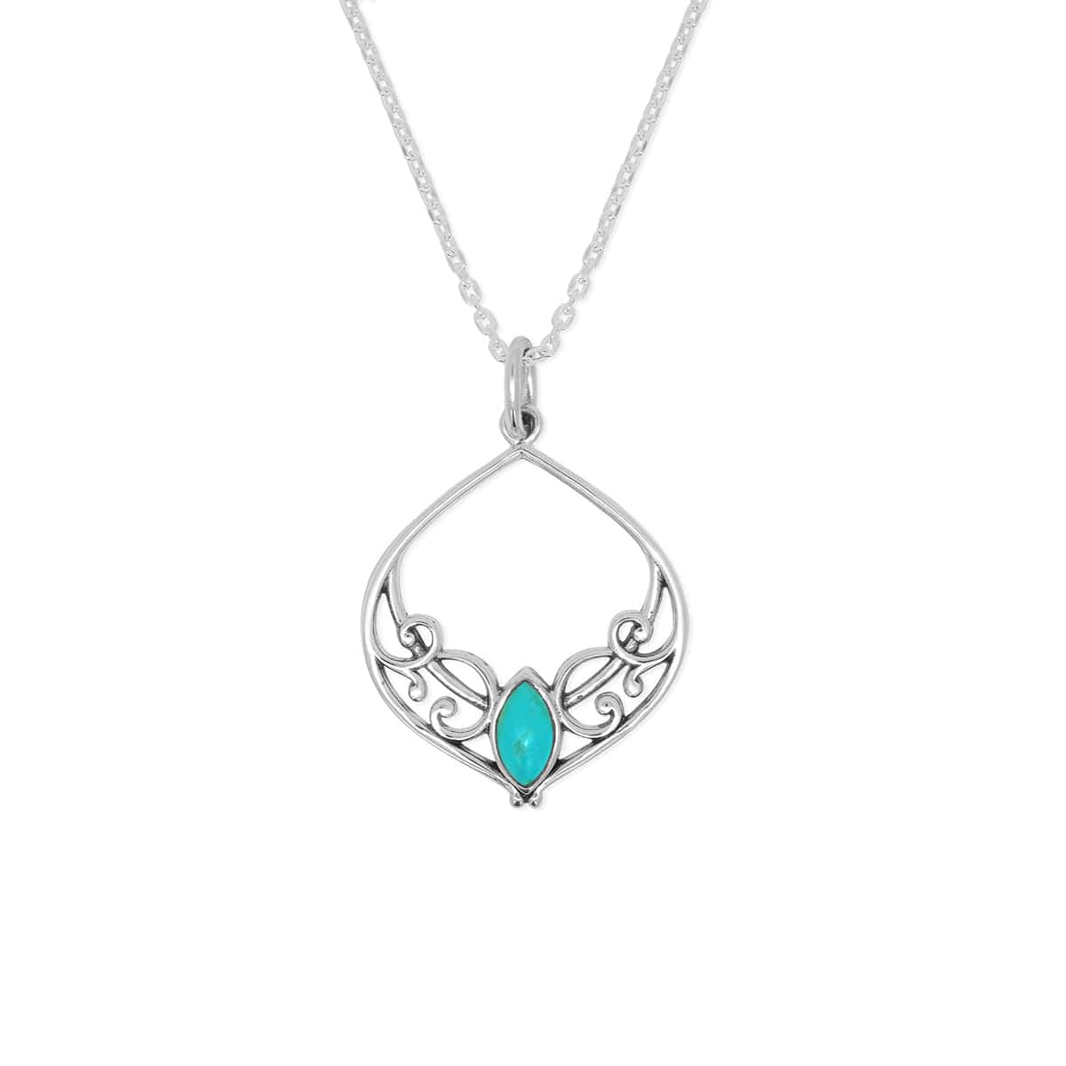 Bohemian Filigree Vine Necklace with Stone