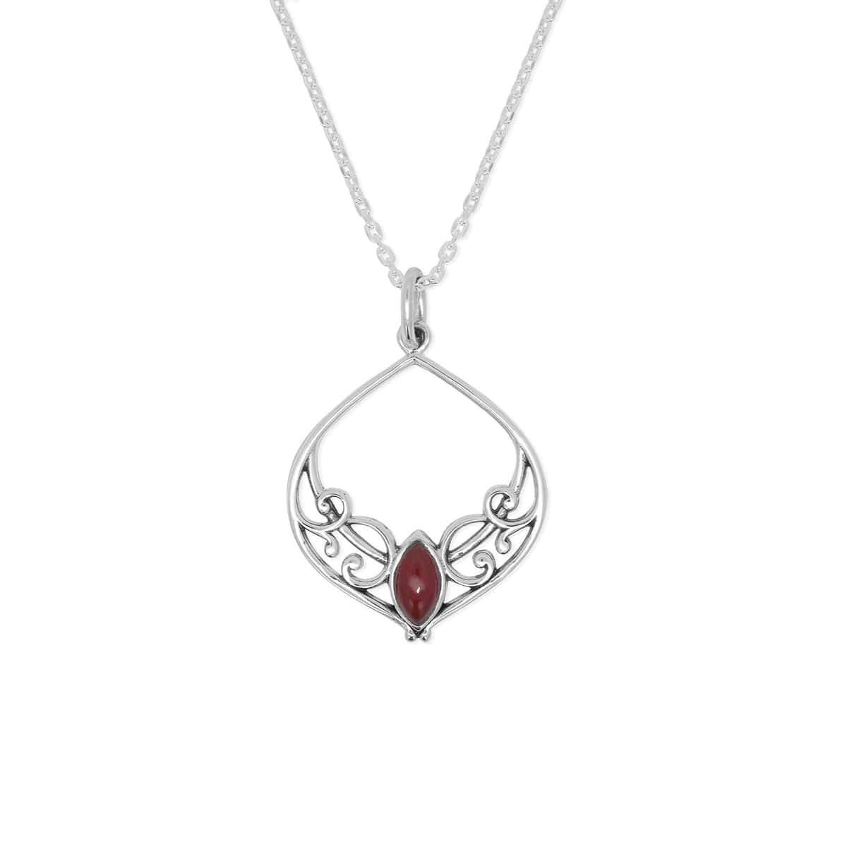 Bohemian Filigree Vine Necklace with Stone - Image 3