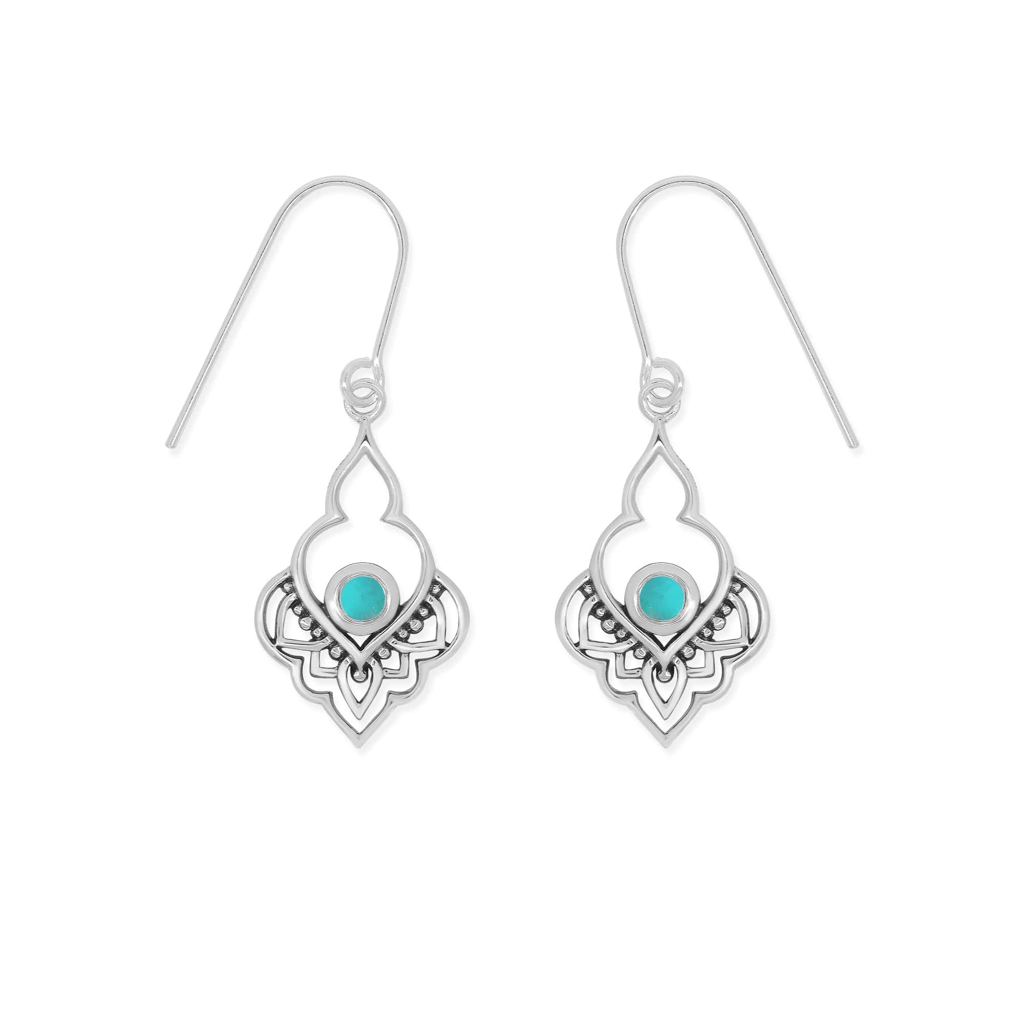 Bohemian Flower Petals Dangle Earrings with Stone