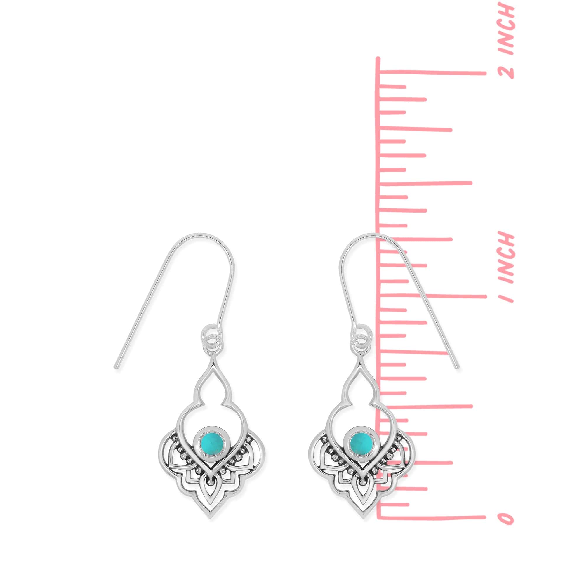 Bohemian Flower Petals Dangle Earrings with Stone - Image 3