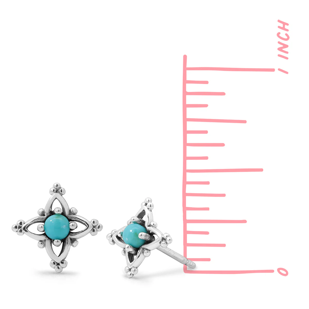 Bohemian Vintage Stud Earrings with Turquoise - Image 6