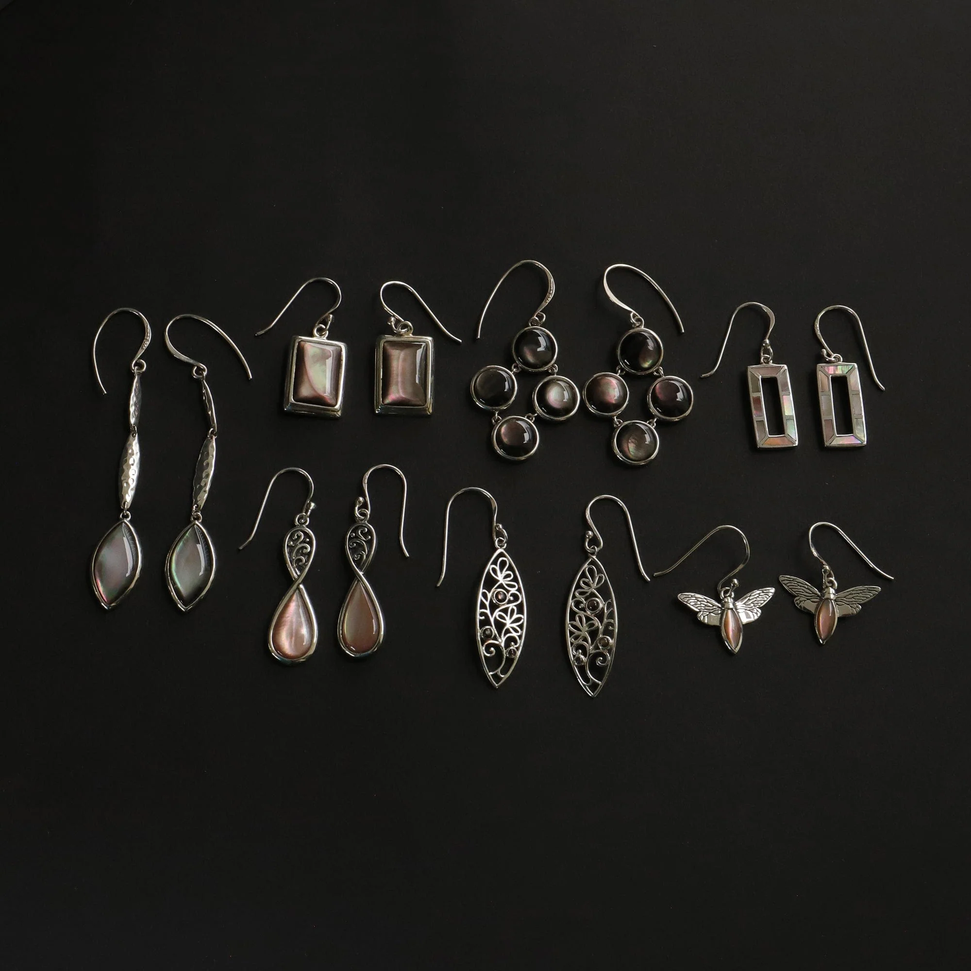 Boho Teardrop Dangle Earrings with Stone - Image 3