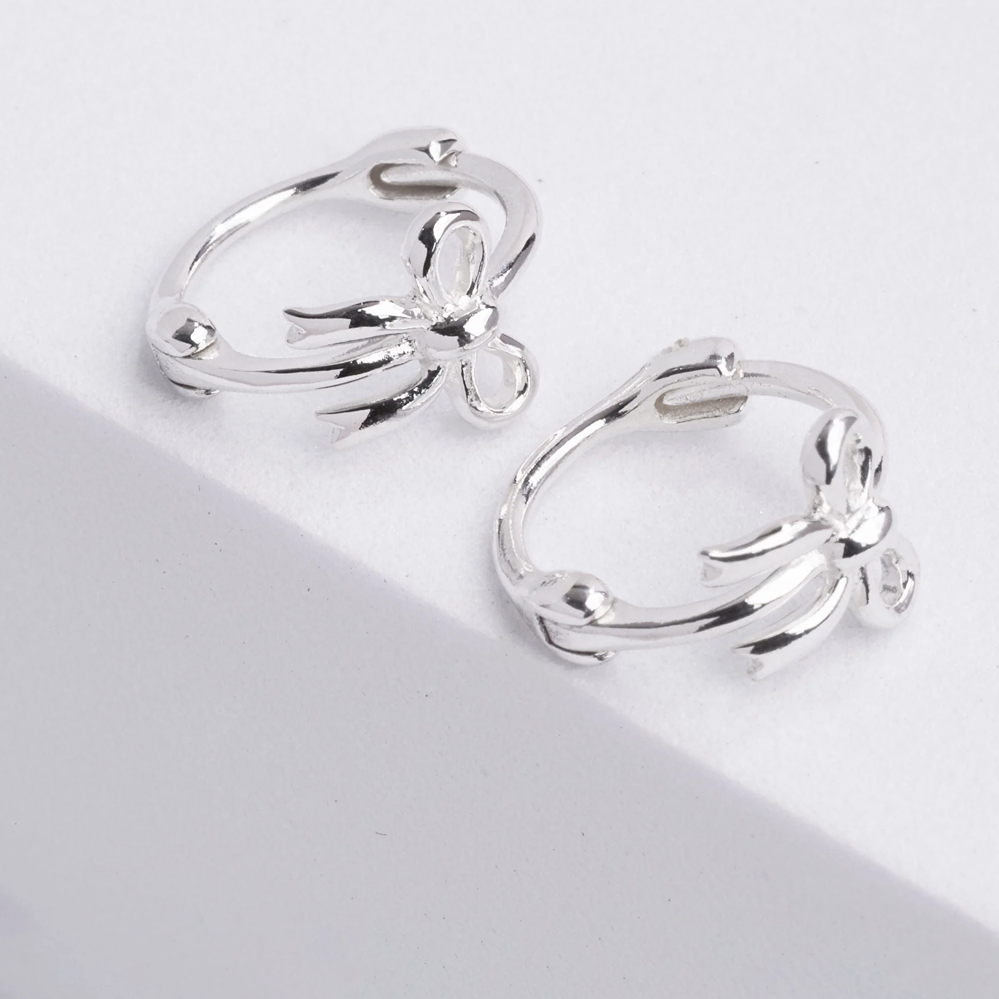 Bow Tie Ribbon Huggie Hoop Earrings - Image 4