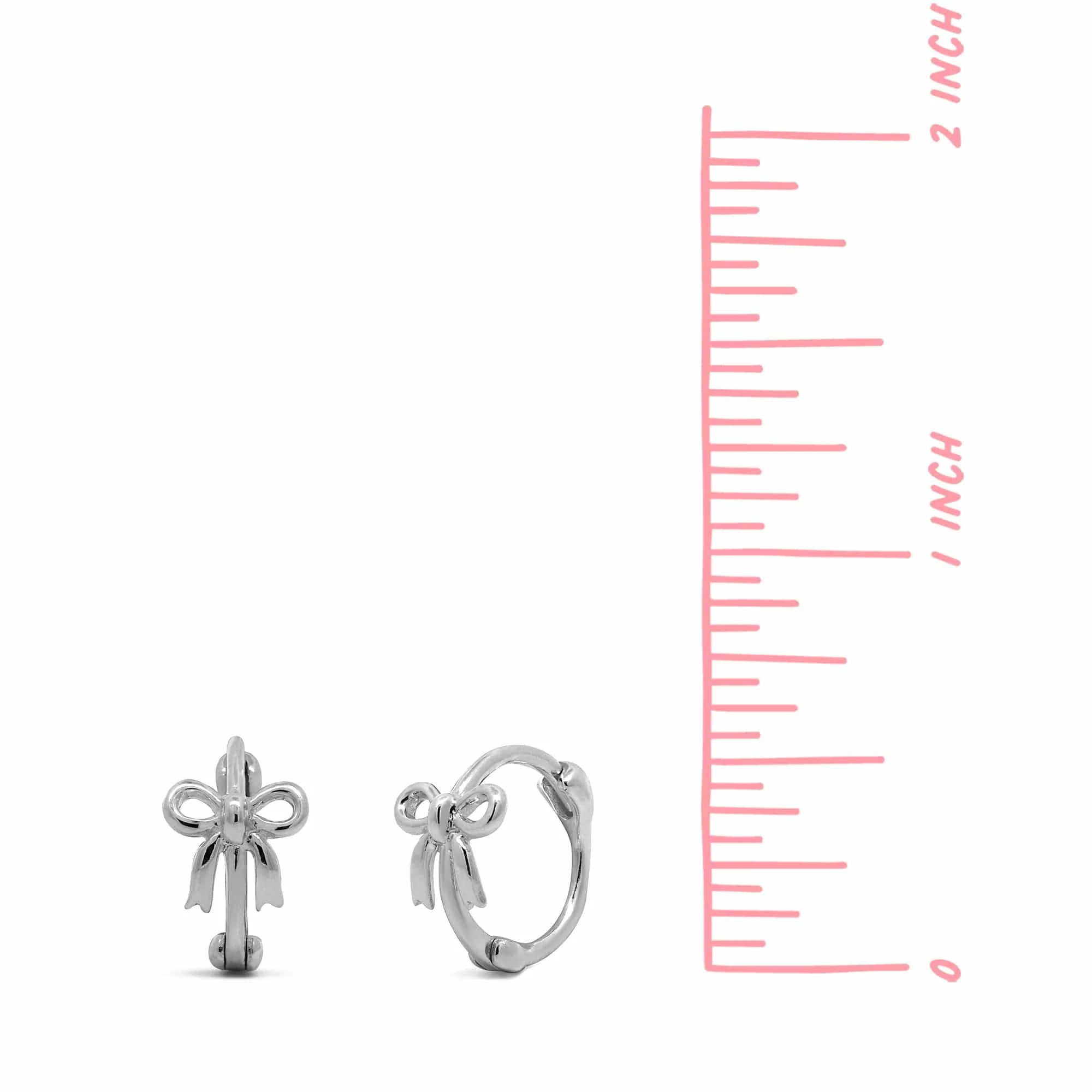 Bow Tie Ribbon Huggie Hoop Earrings - Image 7