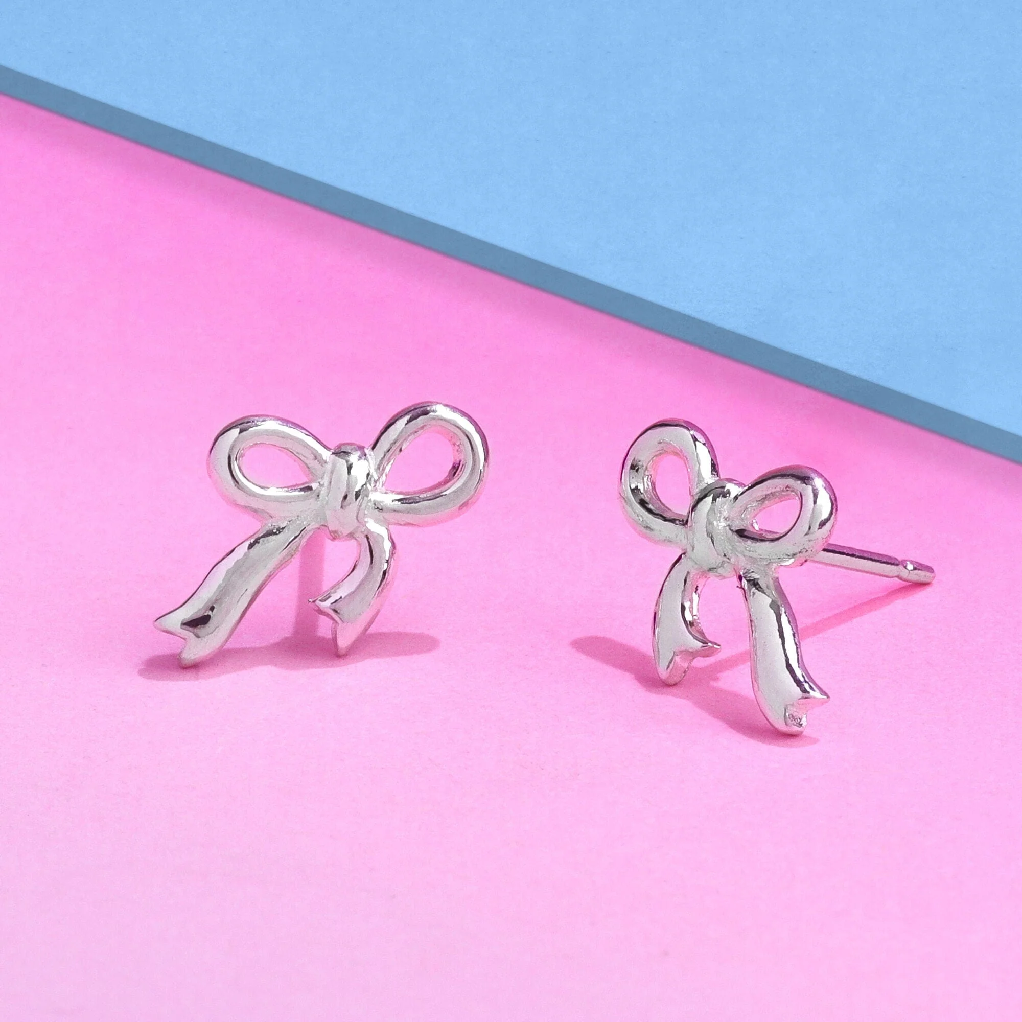 Bow Tie Ribbon Stud Earrings - Image 3