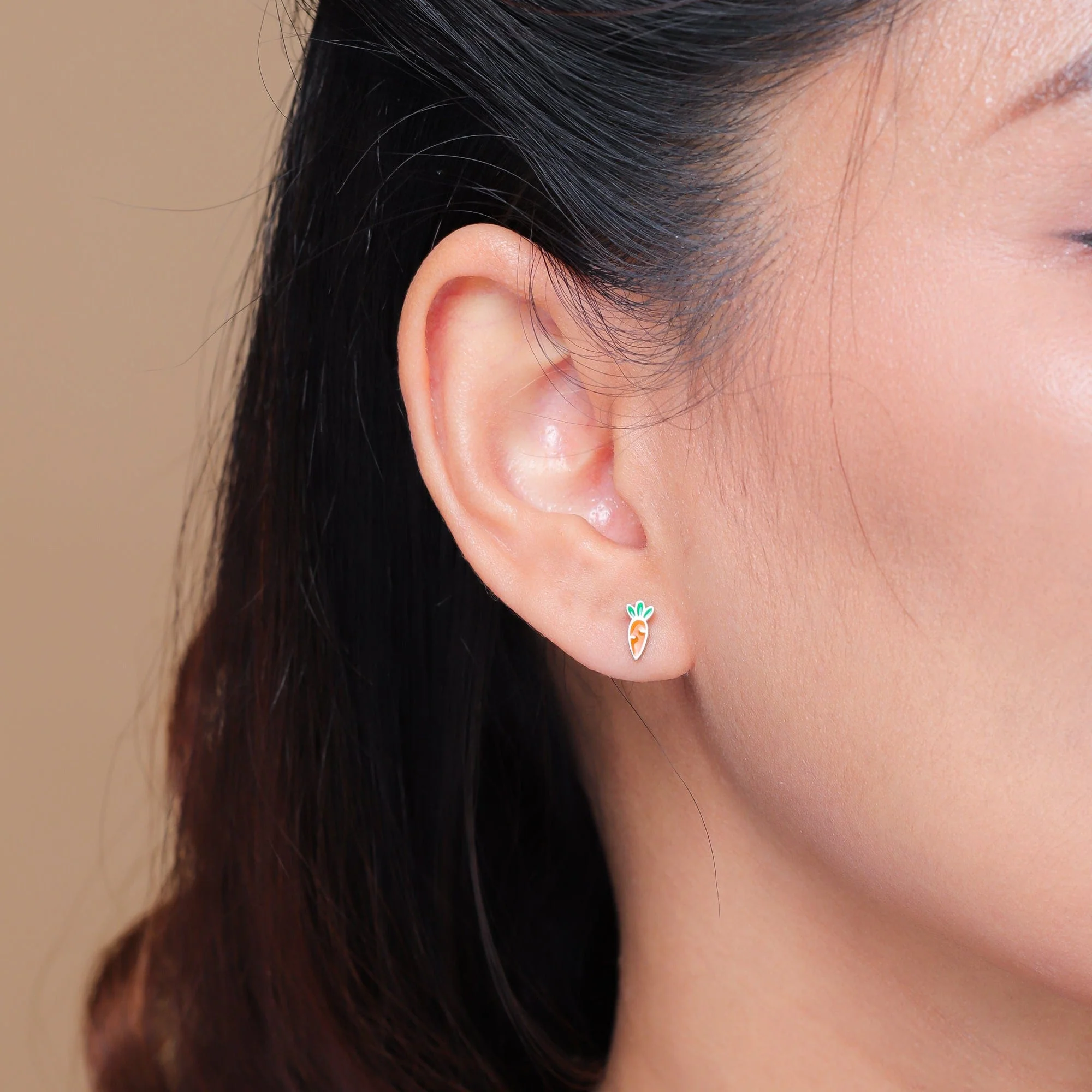 Bunny & Carrot Earring Studs - Image 2