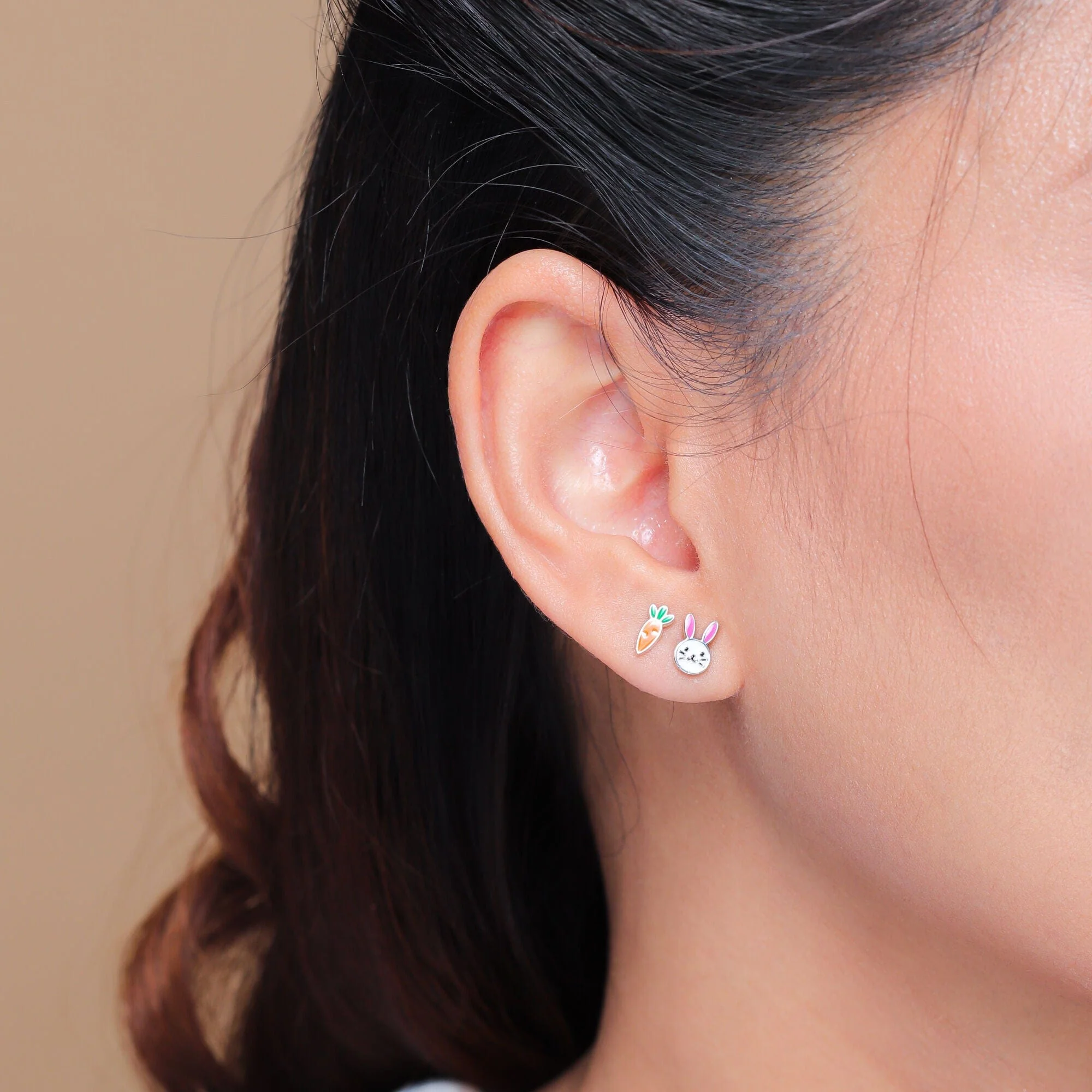 Bunny & Carrot Earring Studs - Image 4