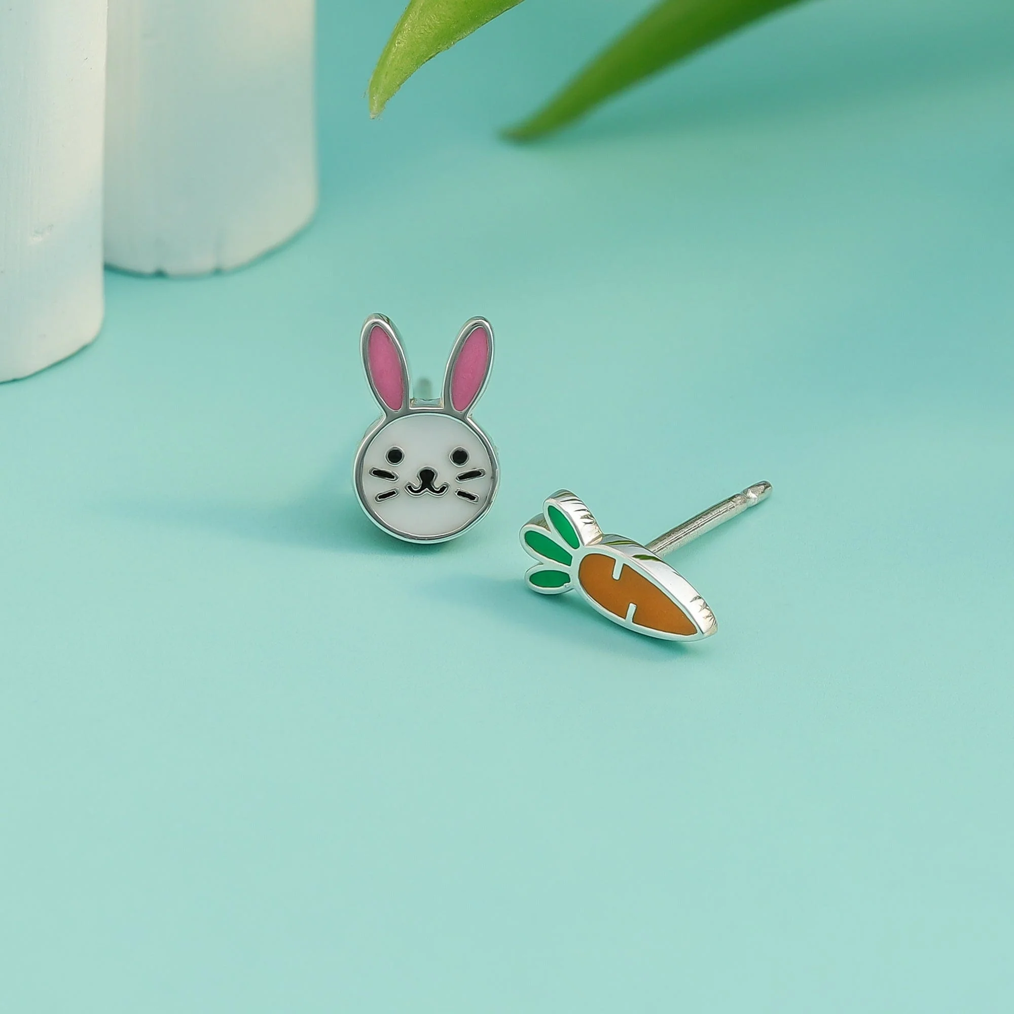 Bunny & Carrot Earring Studs - Image 6