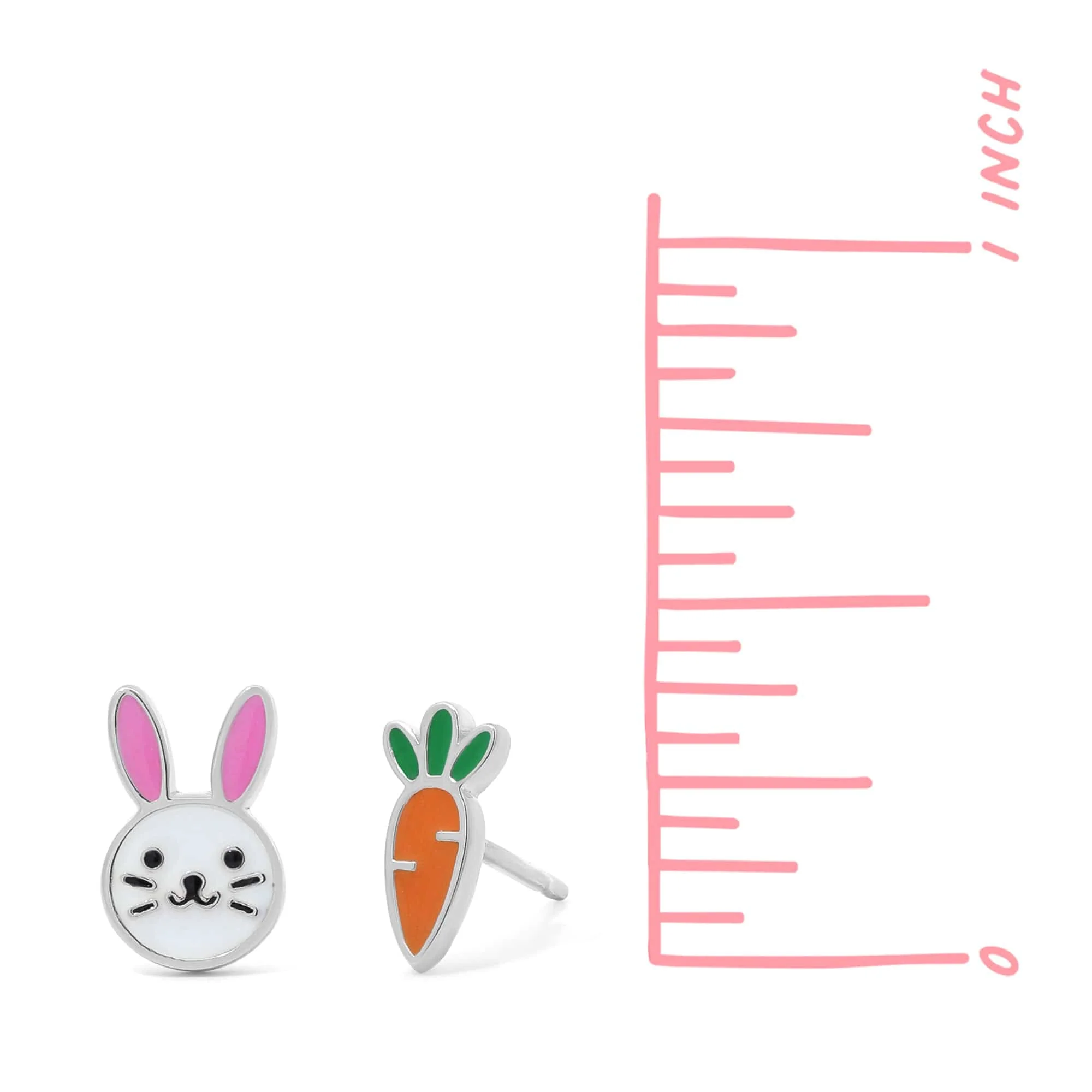 Bunny & Carrot Earring Studs - Image 7
