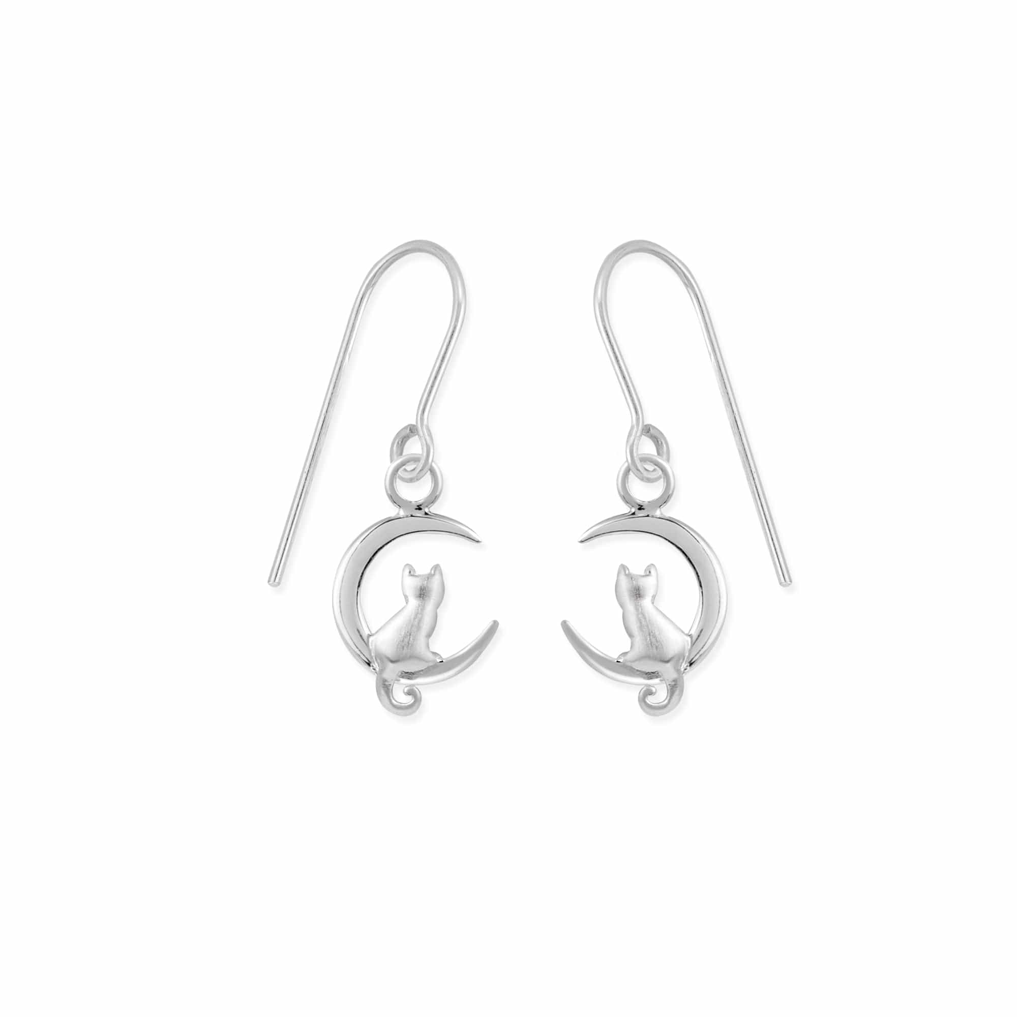 Cat and Moon Earrings