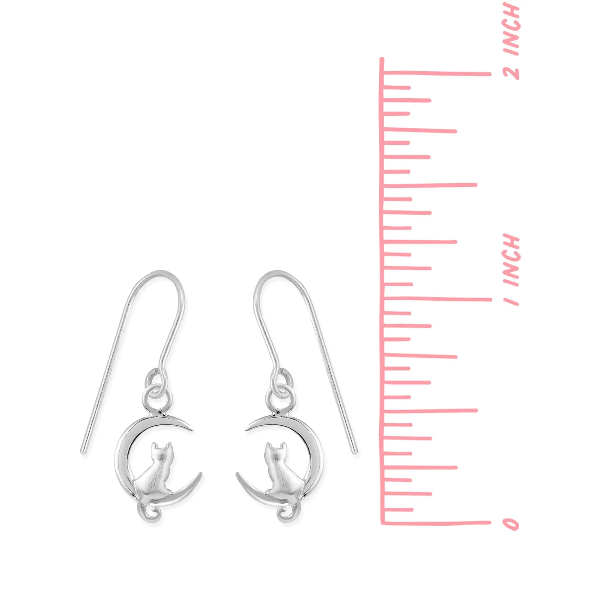 Cat and Moon Earrings - Image 3