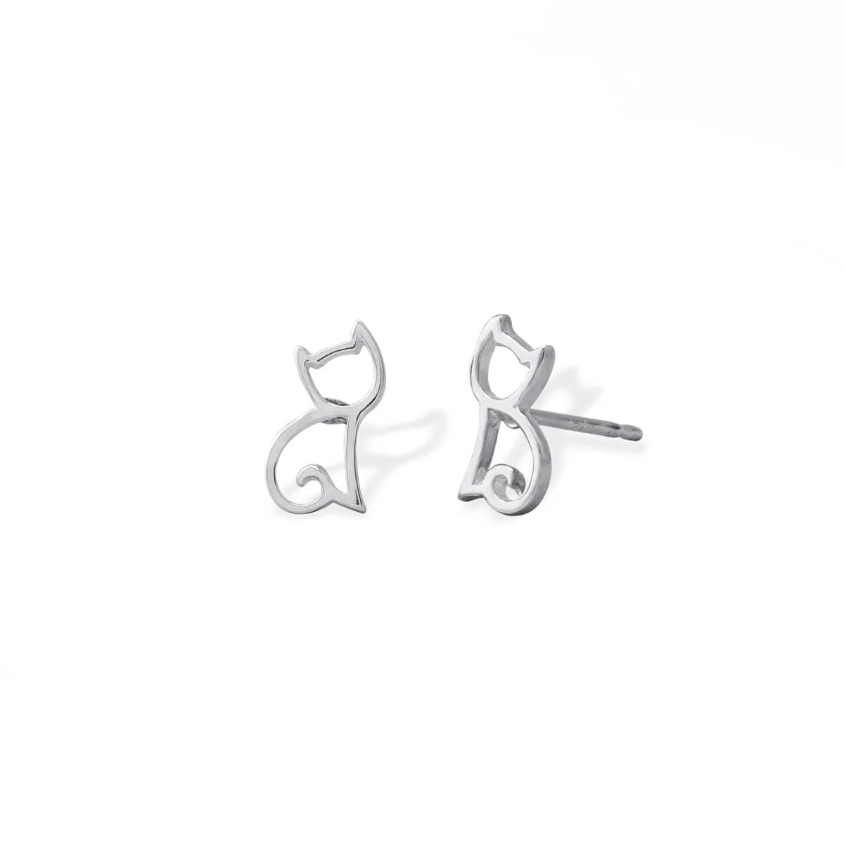 Cat Design Stud Earrings