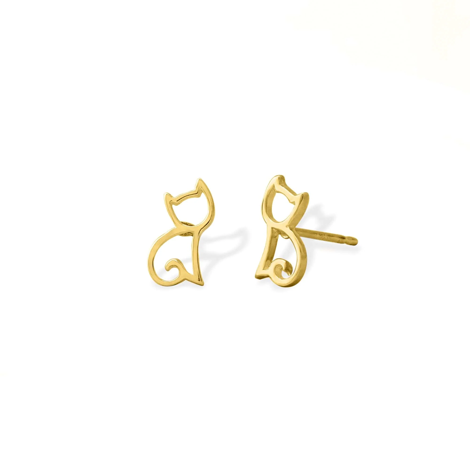 Cat Design Stud Earrings - Image 4
