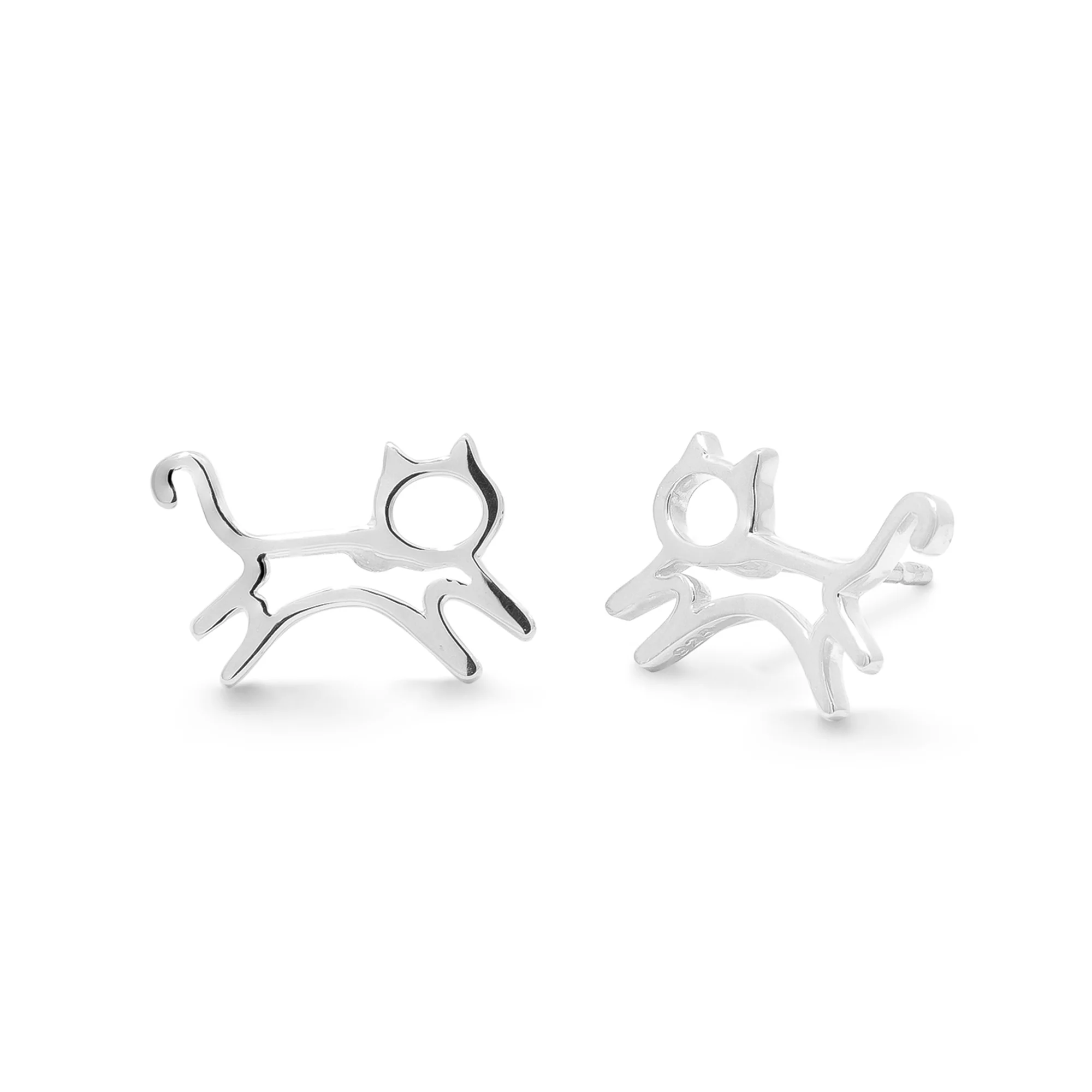 Cat Outline Stud Earrings