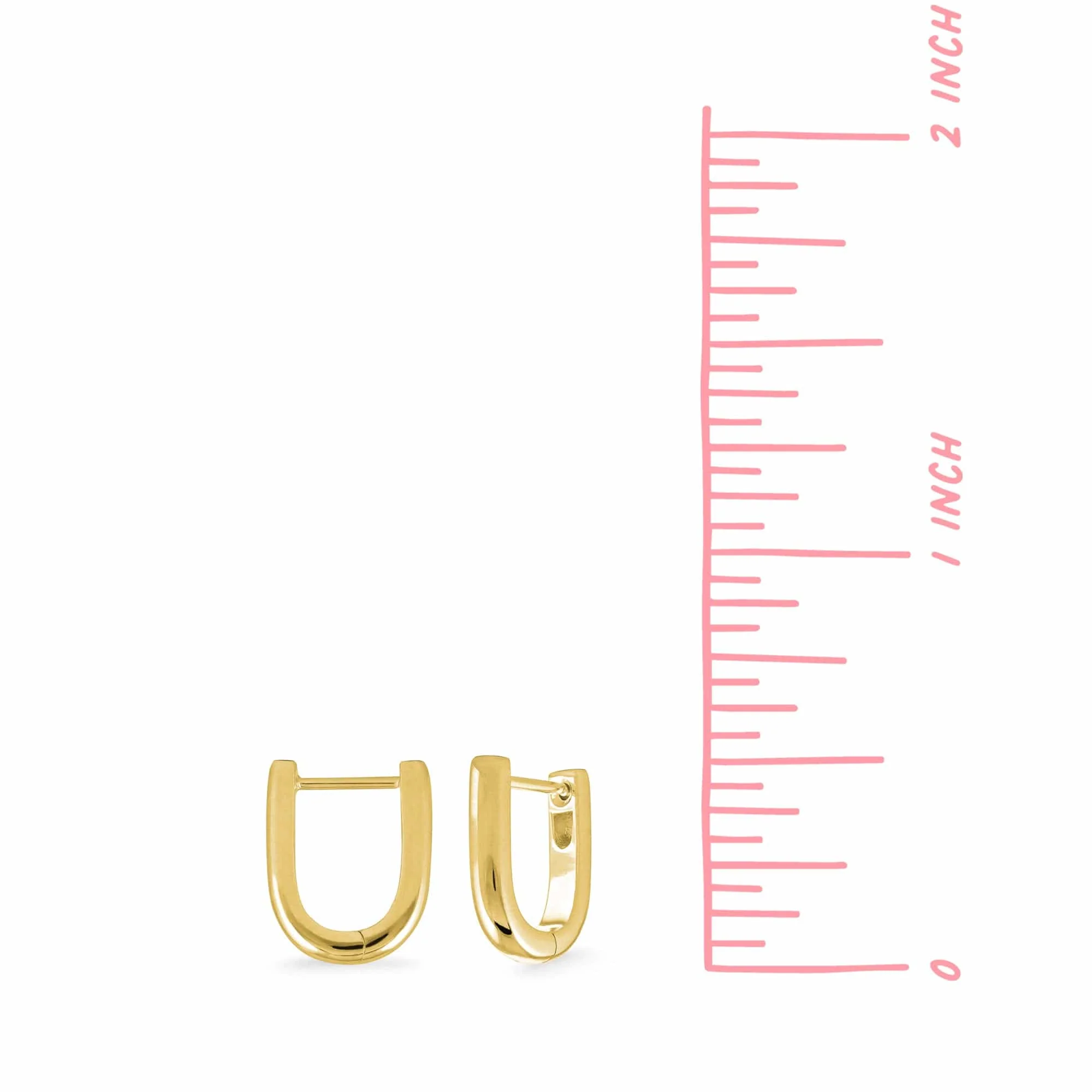 U-Shape Huggie Hoops - Image 5