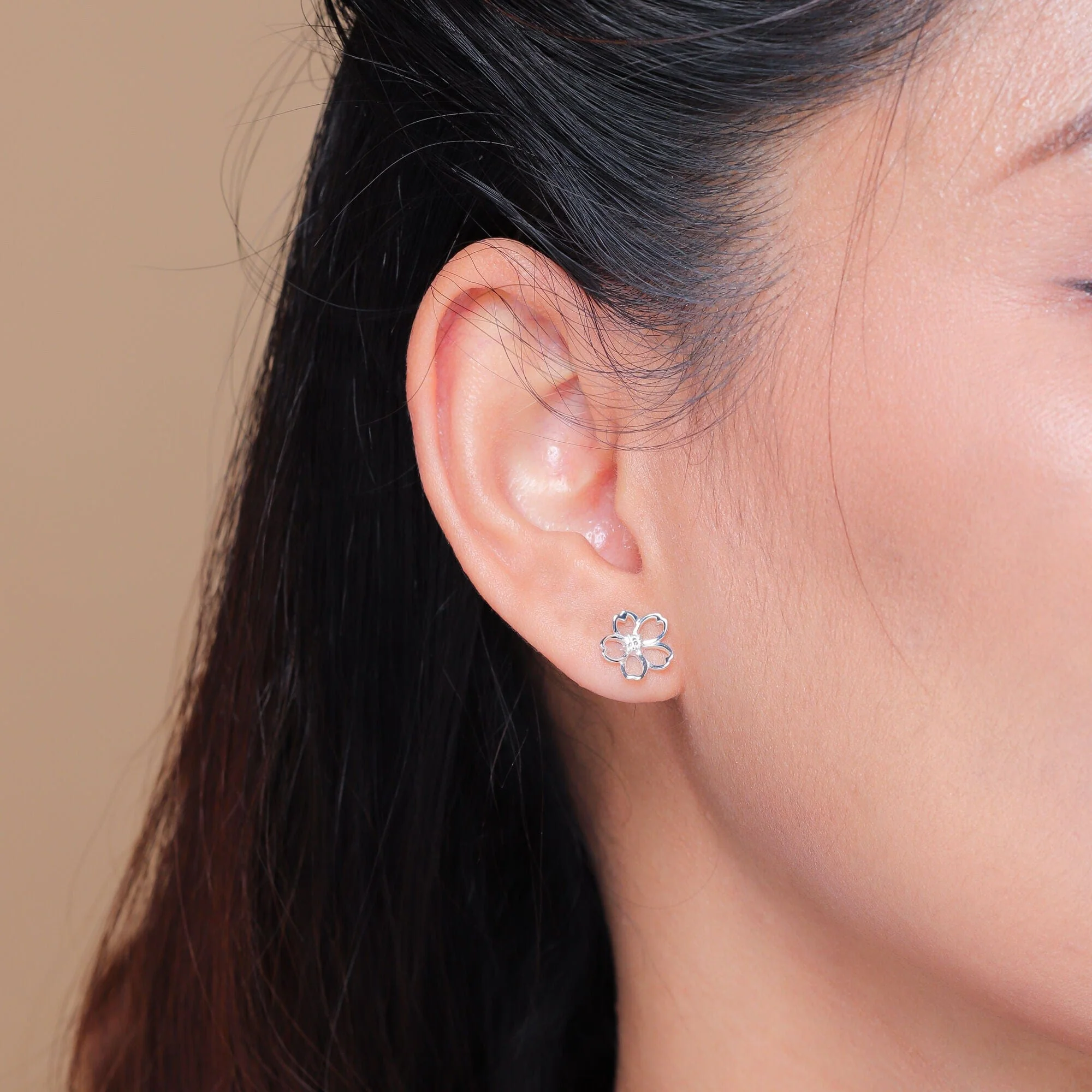 Cherry Blossom Outline Studs - Image 2