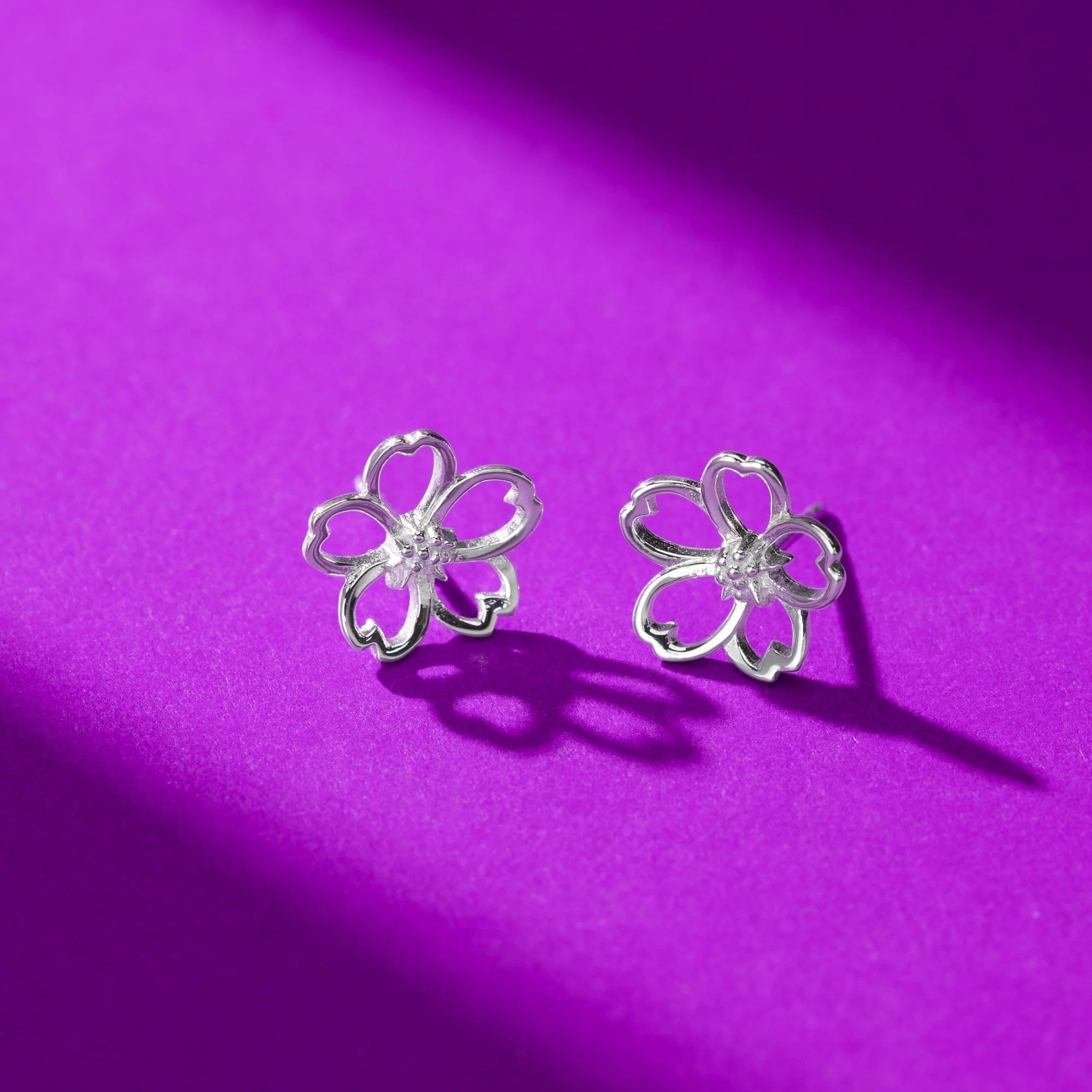 Cherry Blossom Outline Studs - Image 3