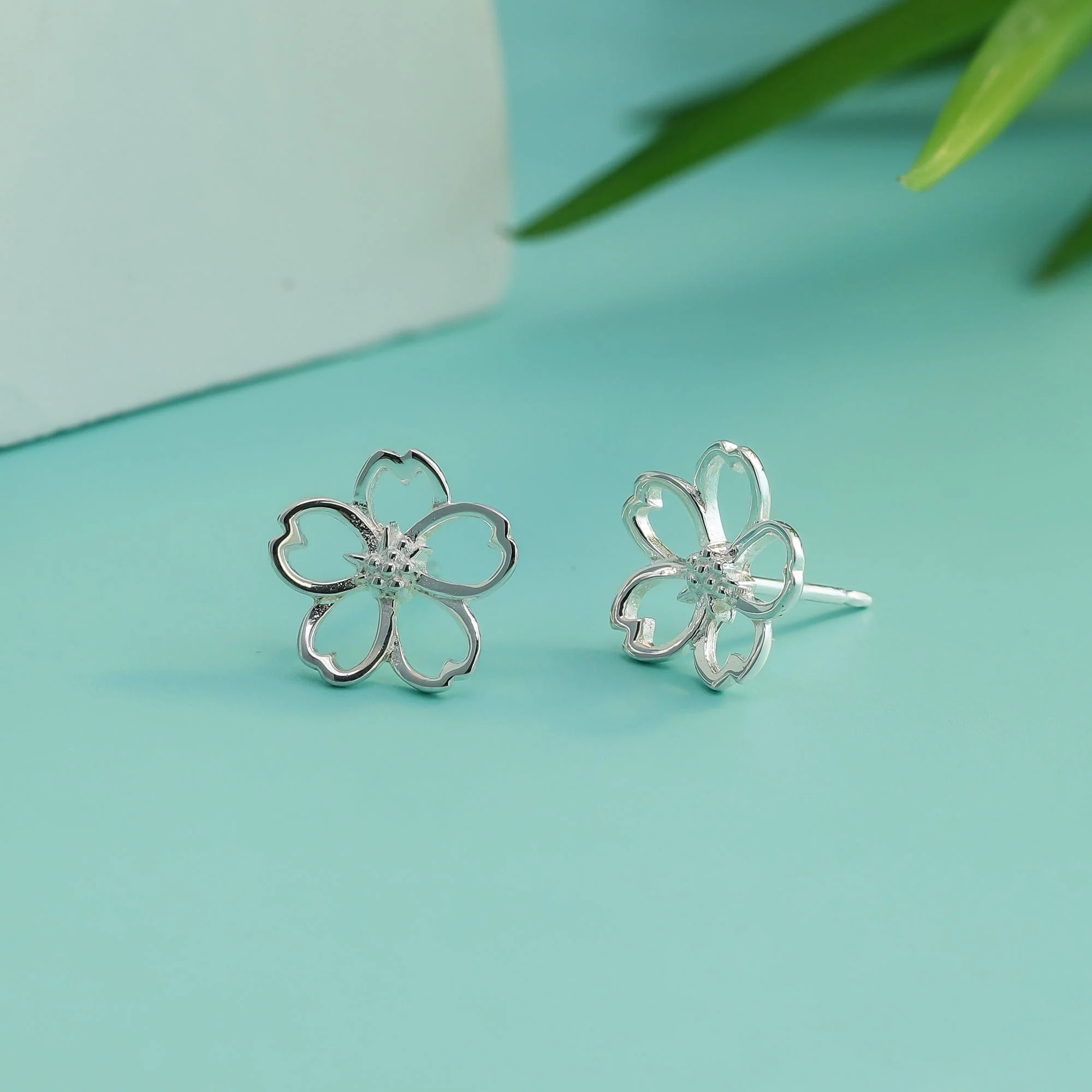 Cherry Blossom Outline Studs - Image 4