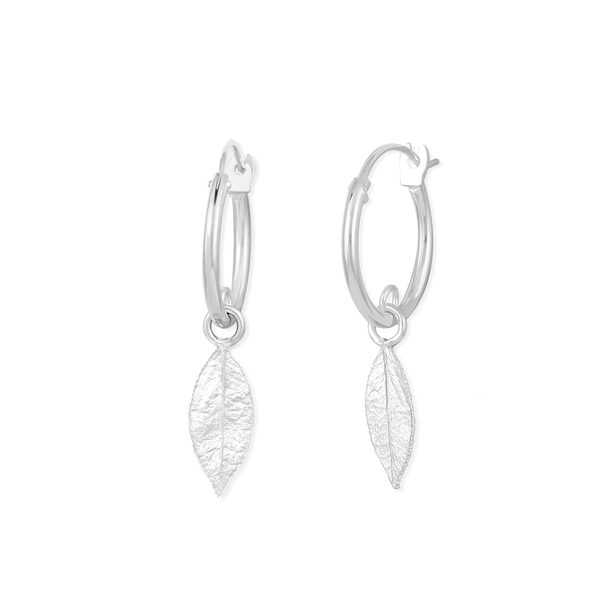 Textured Leaf Hoops