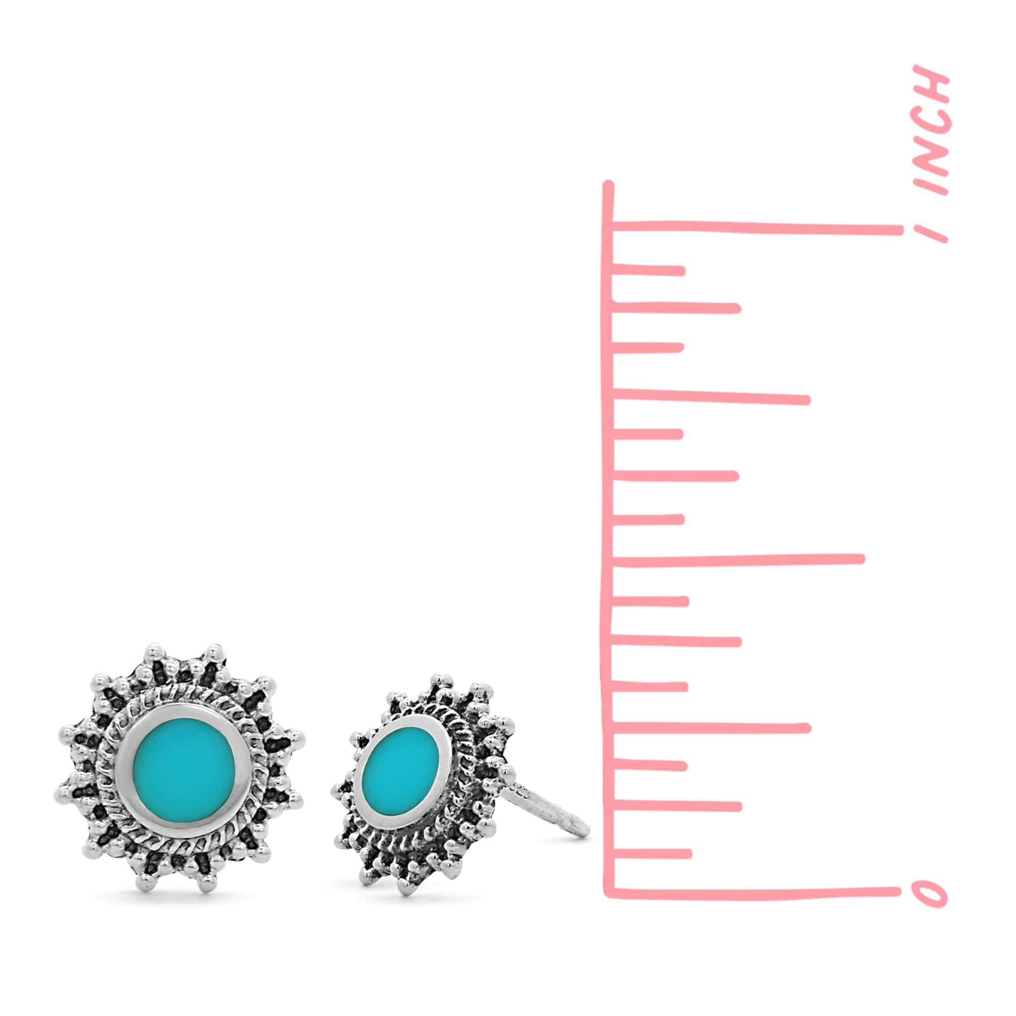 Circle Bohemian Stud Earrings with Stone - Image 7