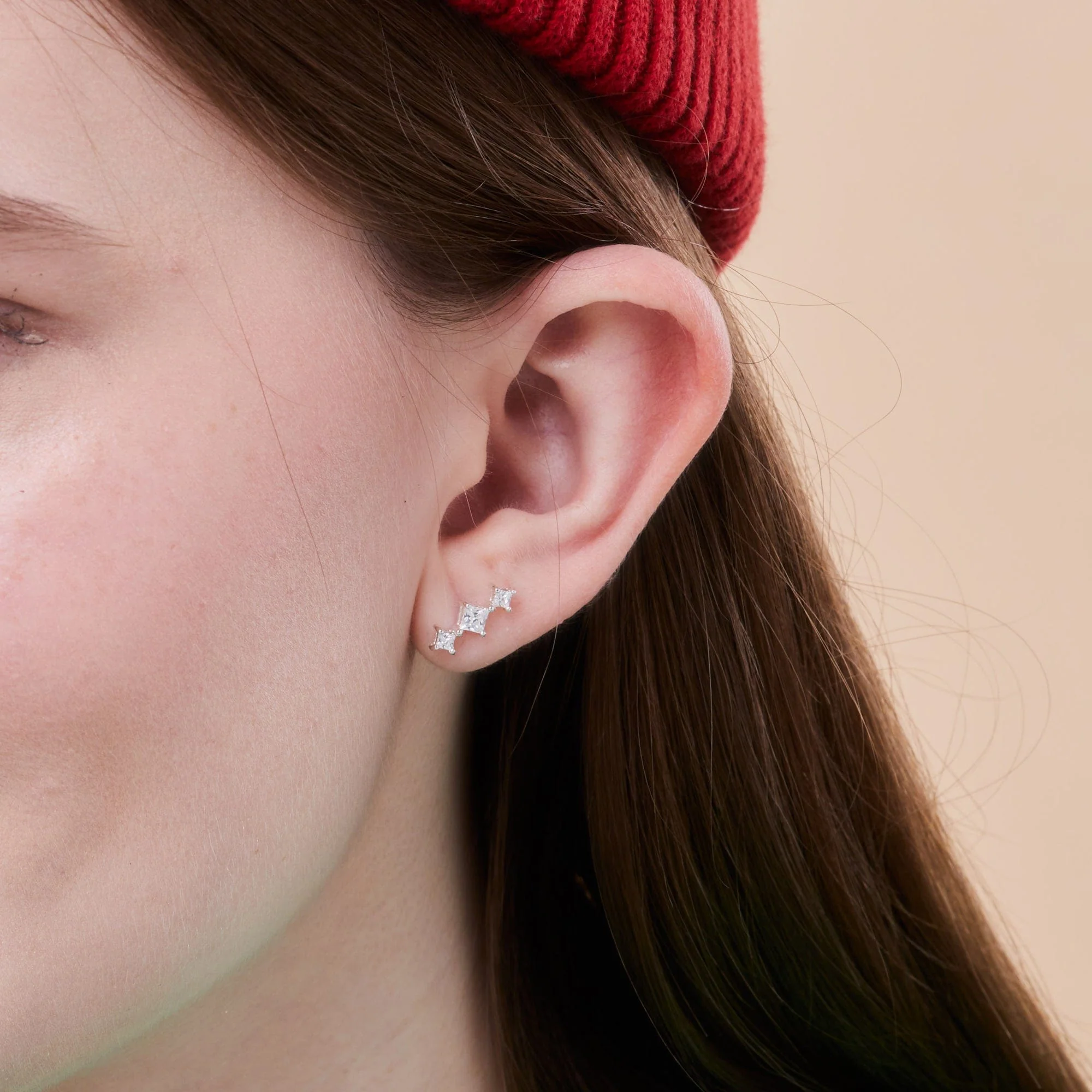 Clare 3-Dot CZ Studs - Image 2