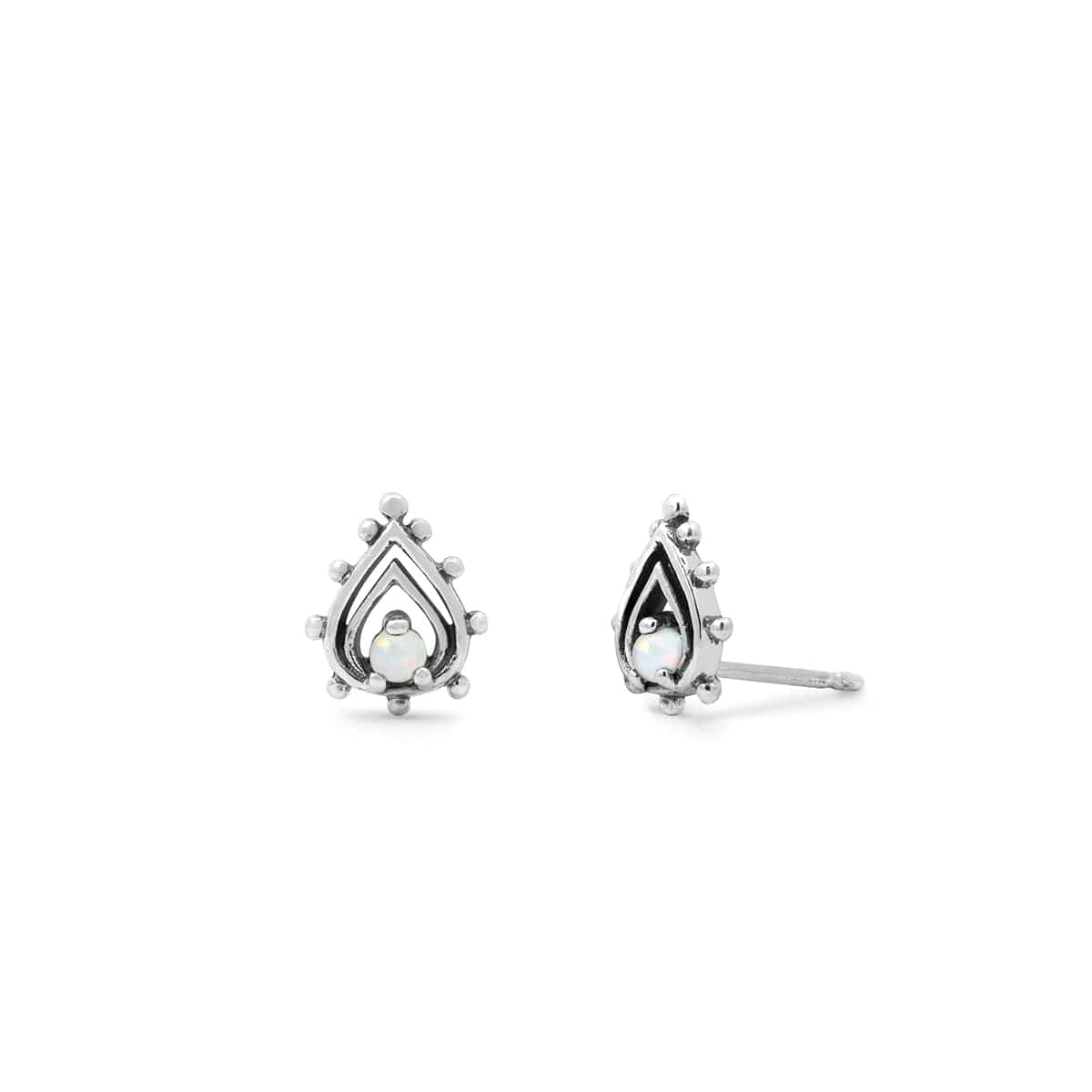 Clare Bohemian Stud Earrings with Opal