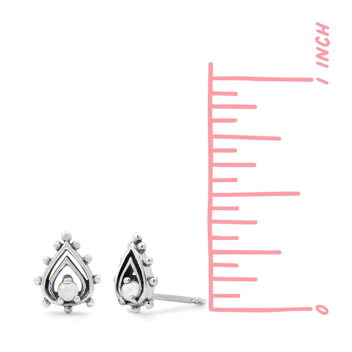 Clare Bohemian Stud Earrings with Opal - Image 3