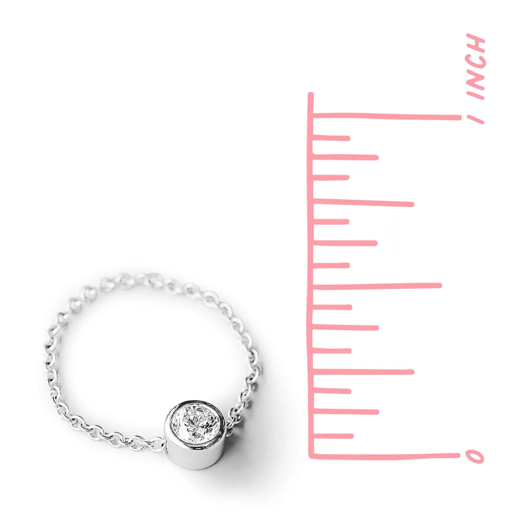 Clare Chain Link Ring with CZ Stone - Image 5