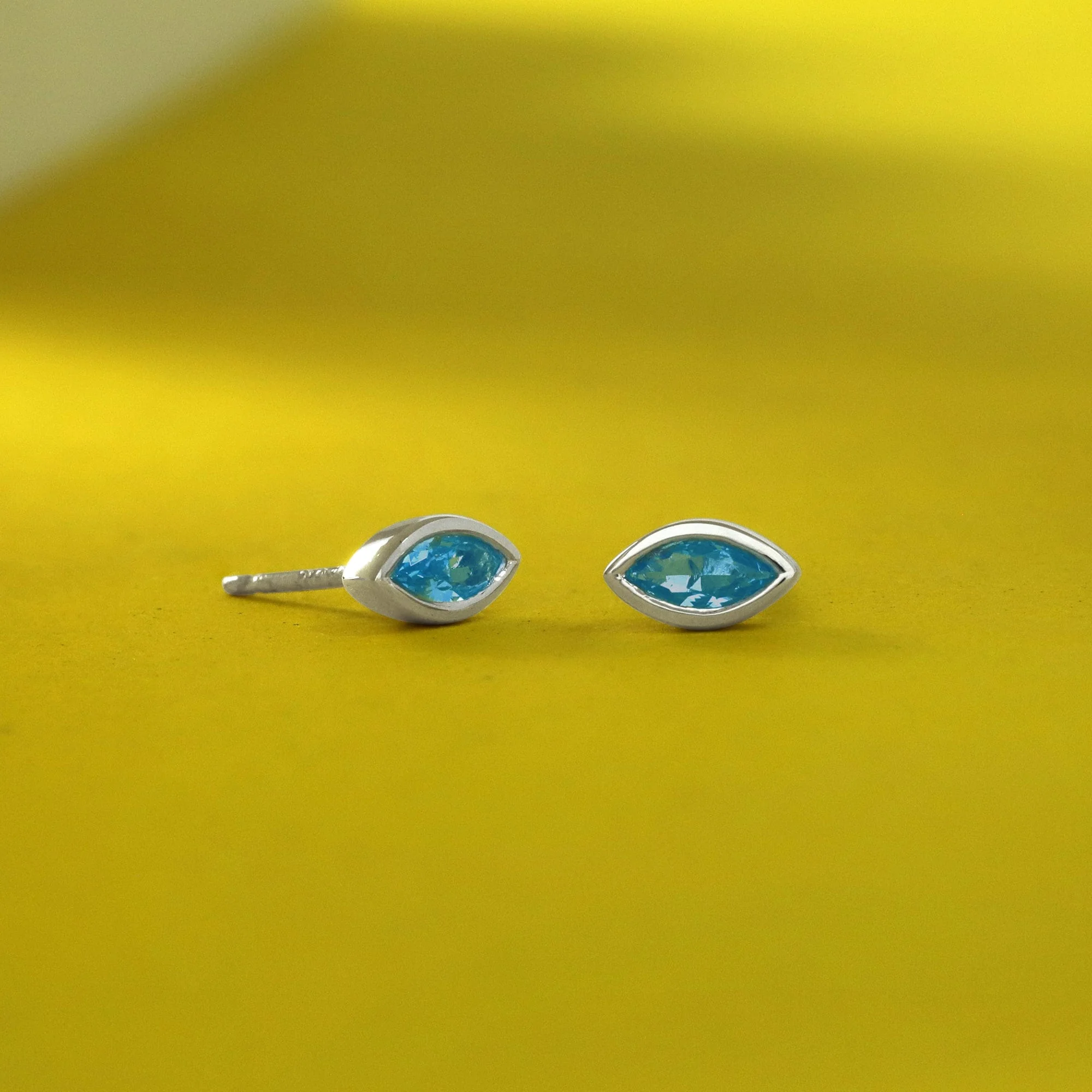 Clare Evil Eye Studs with Stone - Image 7
