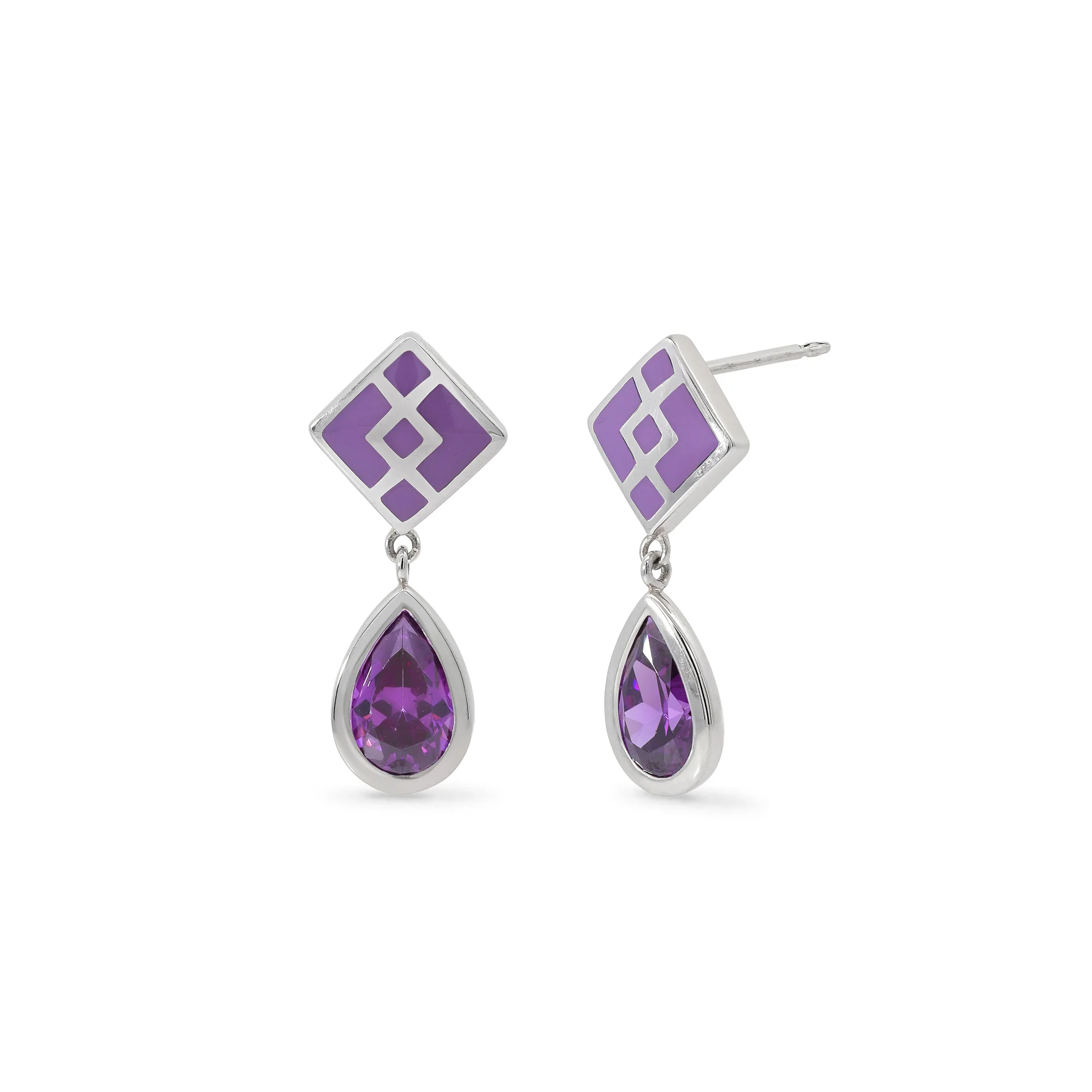 Clare Geometric Teardrop with Stone