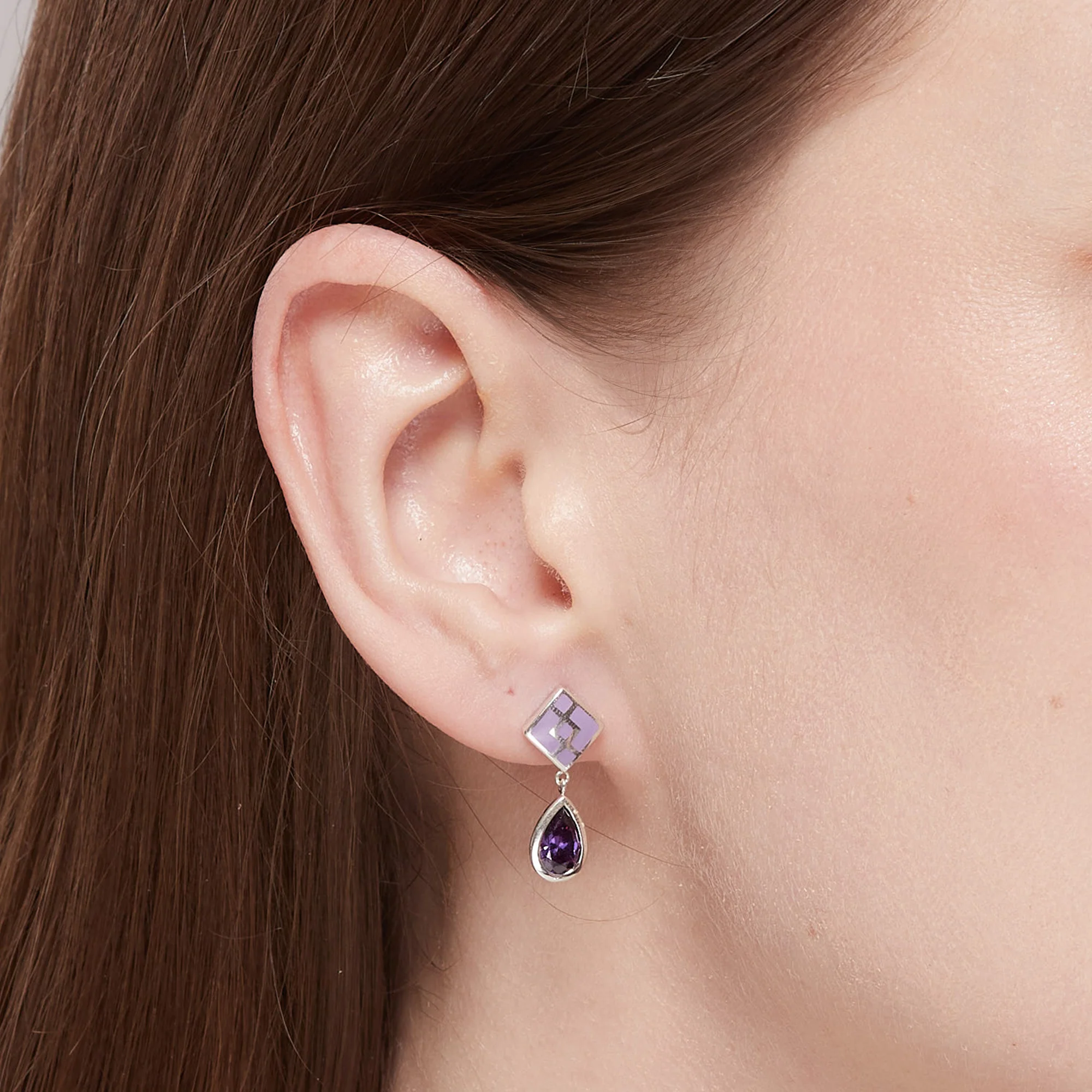 Clare Geometric Teardrop with Stone - Image 3