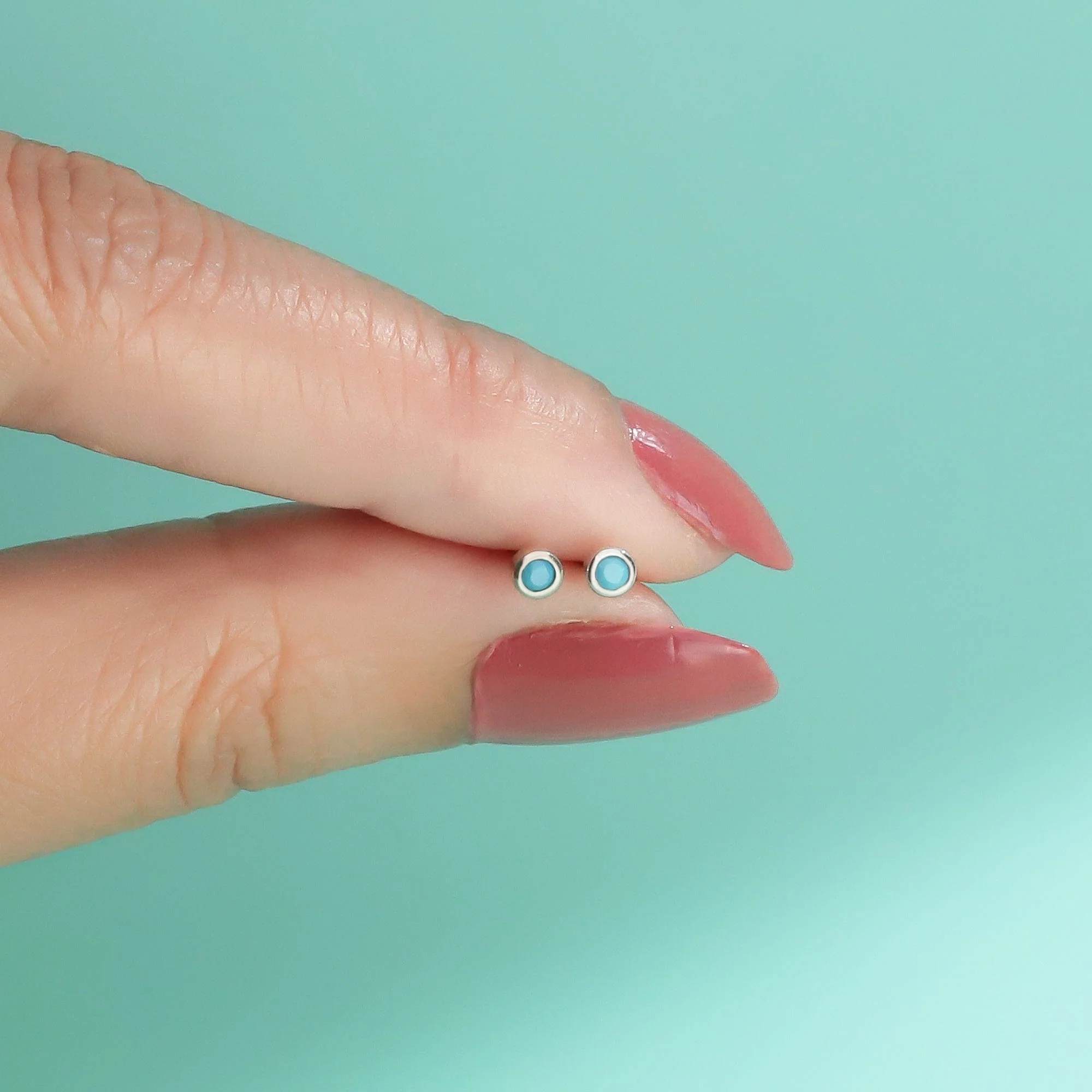 Clare Mini Dot Studs with Stone - Image 16