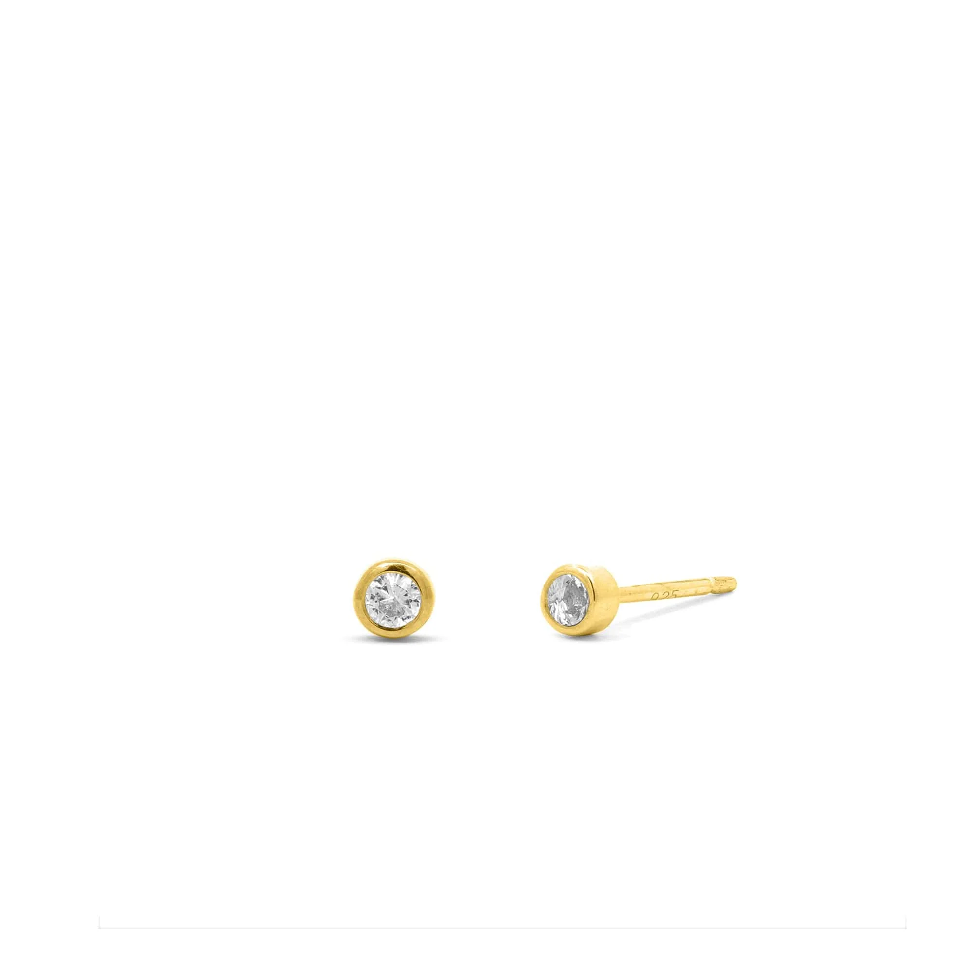 Clare Mini Dot Studs with Stone - Image 17