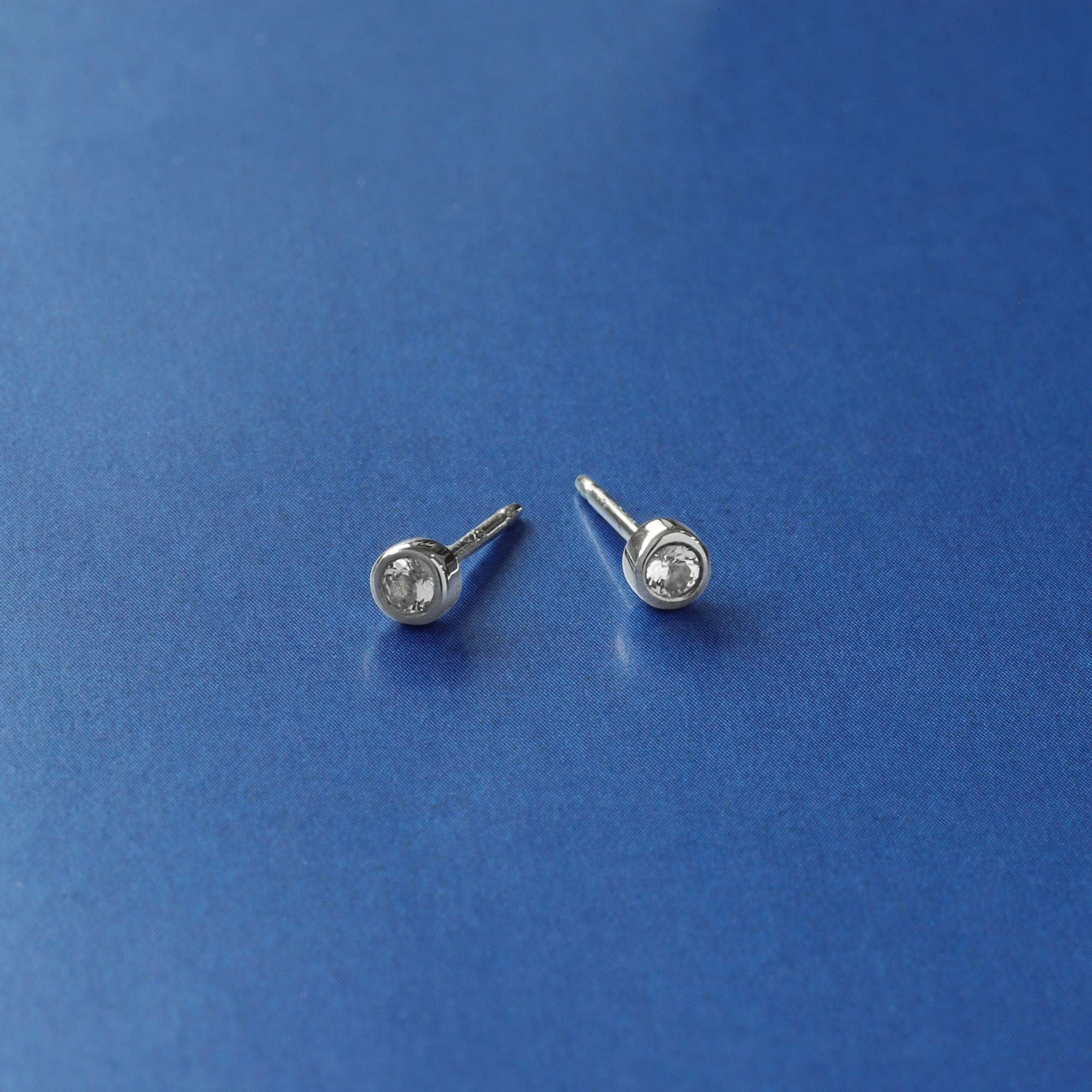 Clare Mini Dot Studs with Stone - Image 4