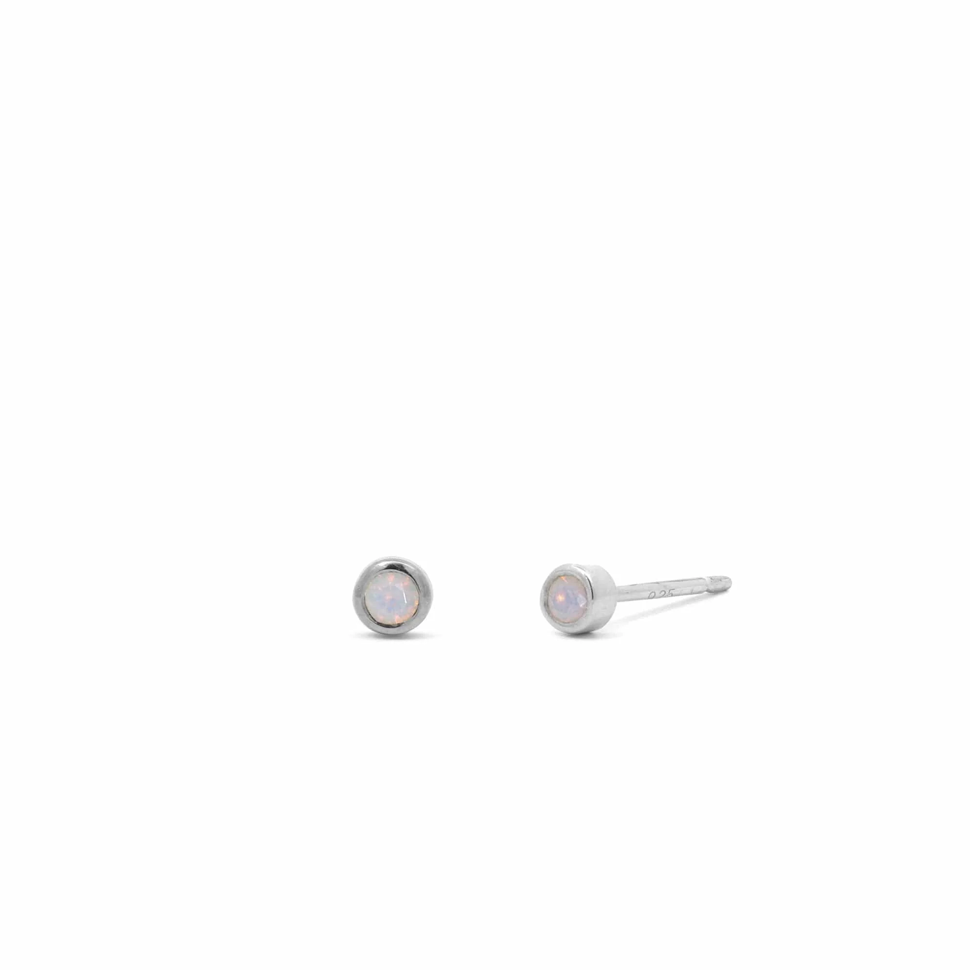 Clare Mini Dot Studs with Stone - Image 9