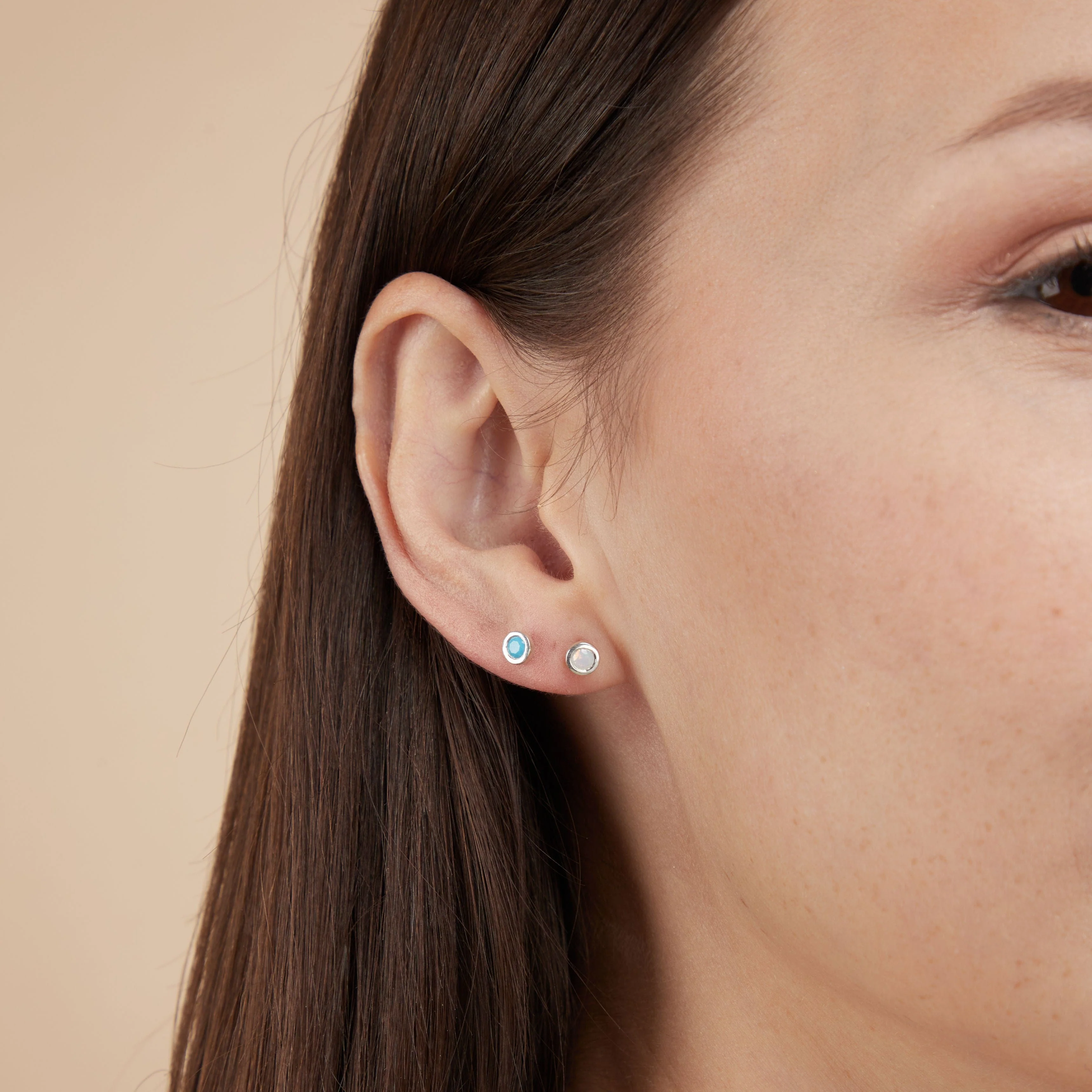 Clare Mini Studs with Stone - Image 7