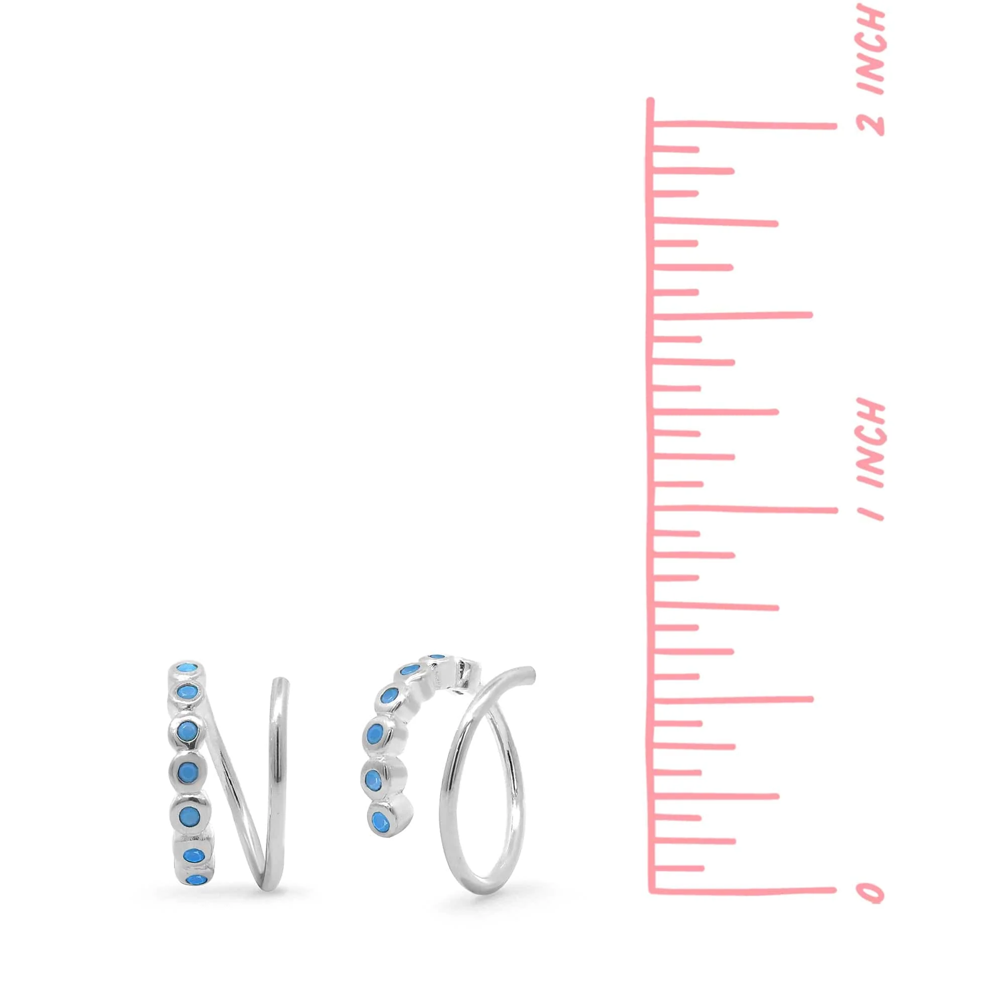 Clare Minimalist Wrap Pull Through Hoops with Stone - Image 9