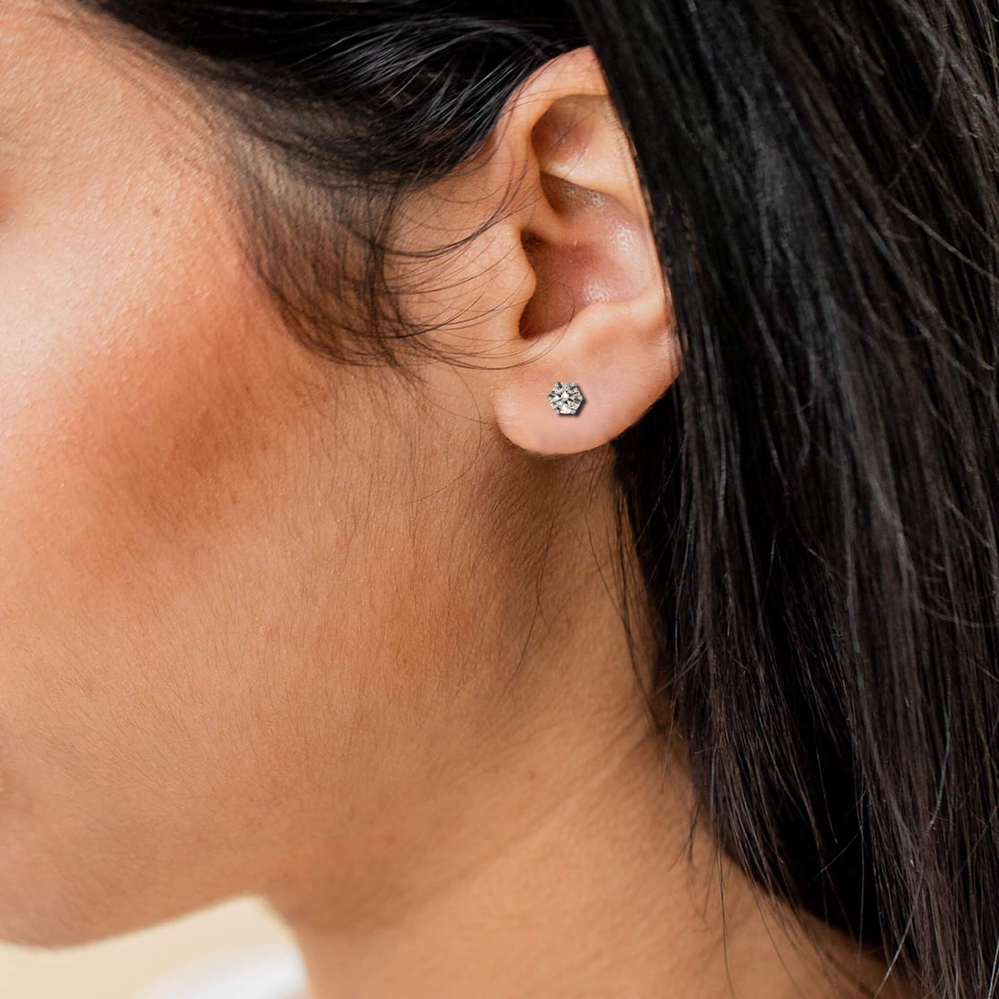 Clare Round Cut CZ Studs - Image 3