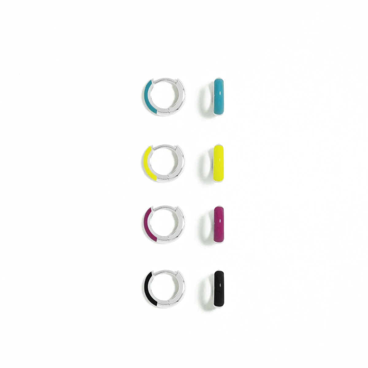 Mini Huggie Hoops with Color - Image 18