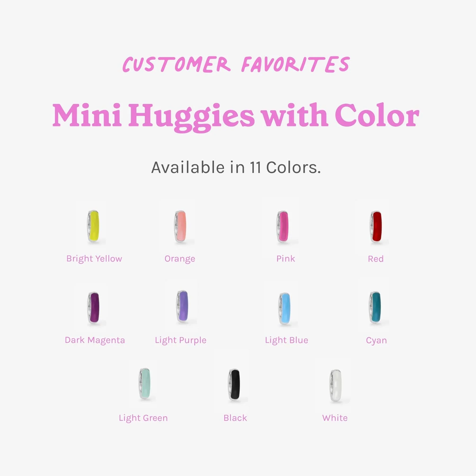 Mini Huggie Hoops with Color - Image 2