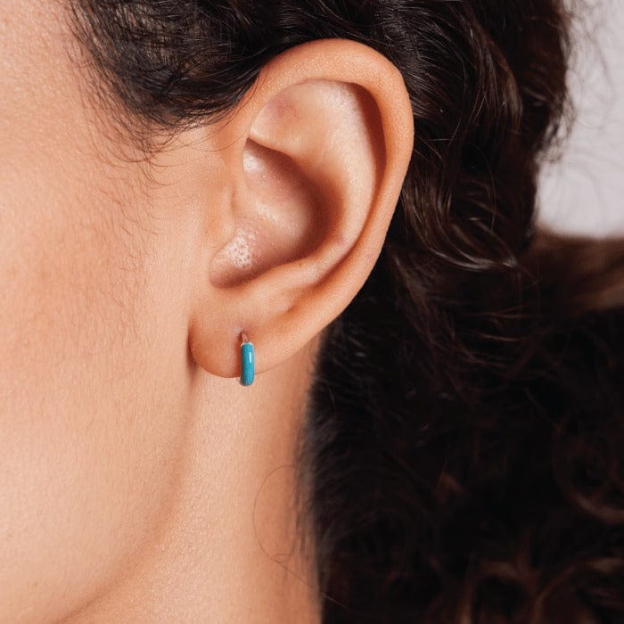 Mini Huggie Hoops with Color - Image 3