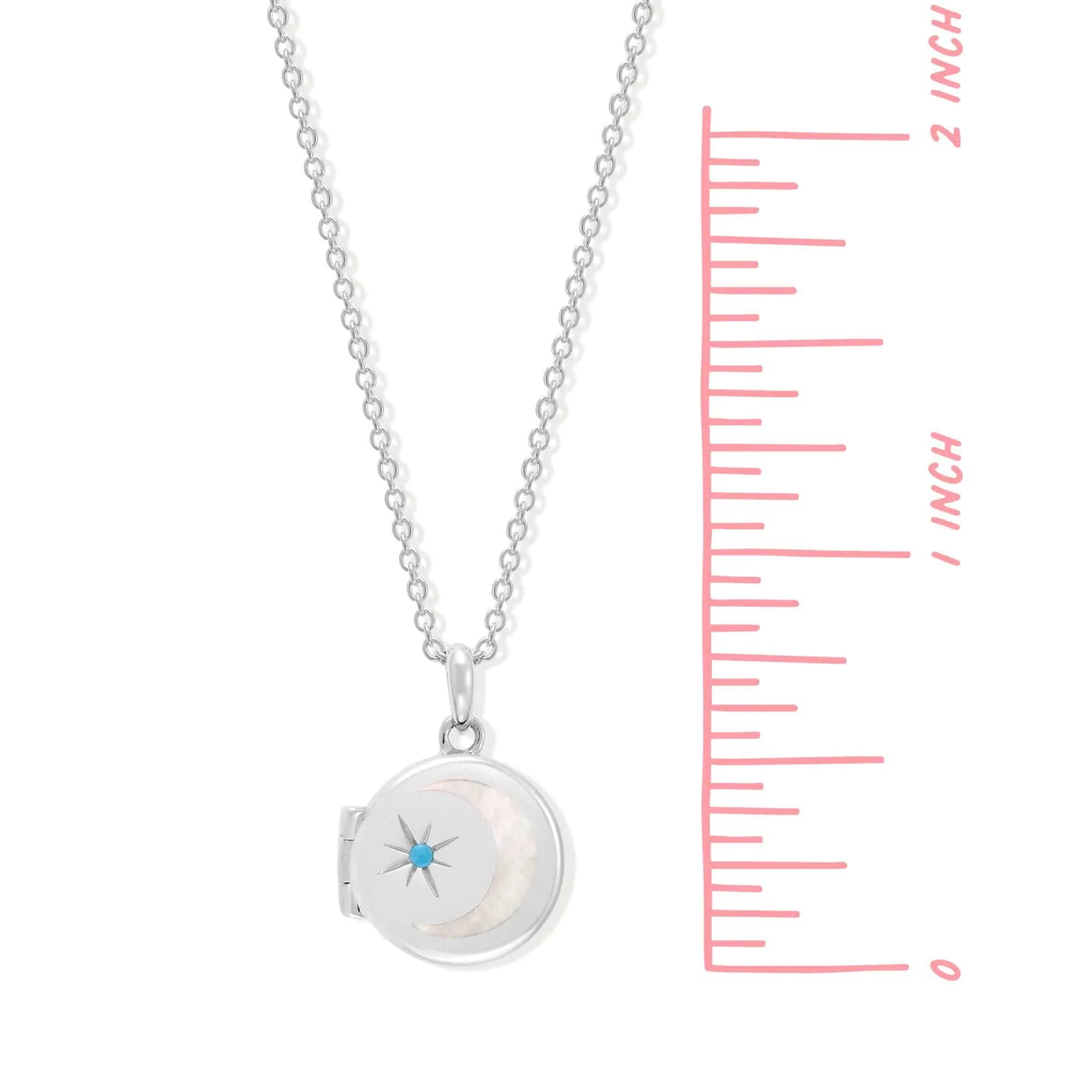 Circle Crescent Moon Birthstone Locket - Image 5