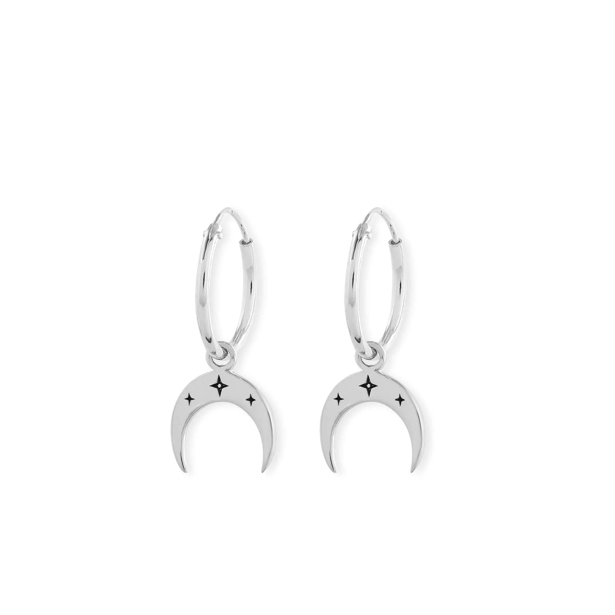 Crescent Moon Hoops
