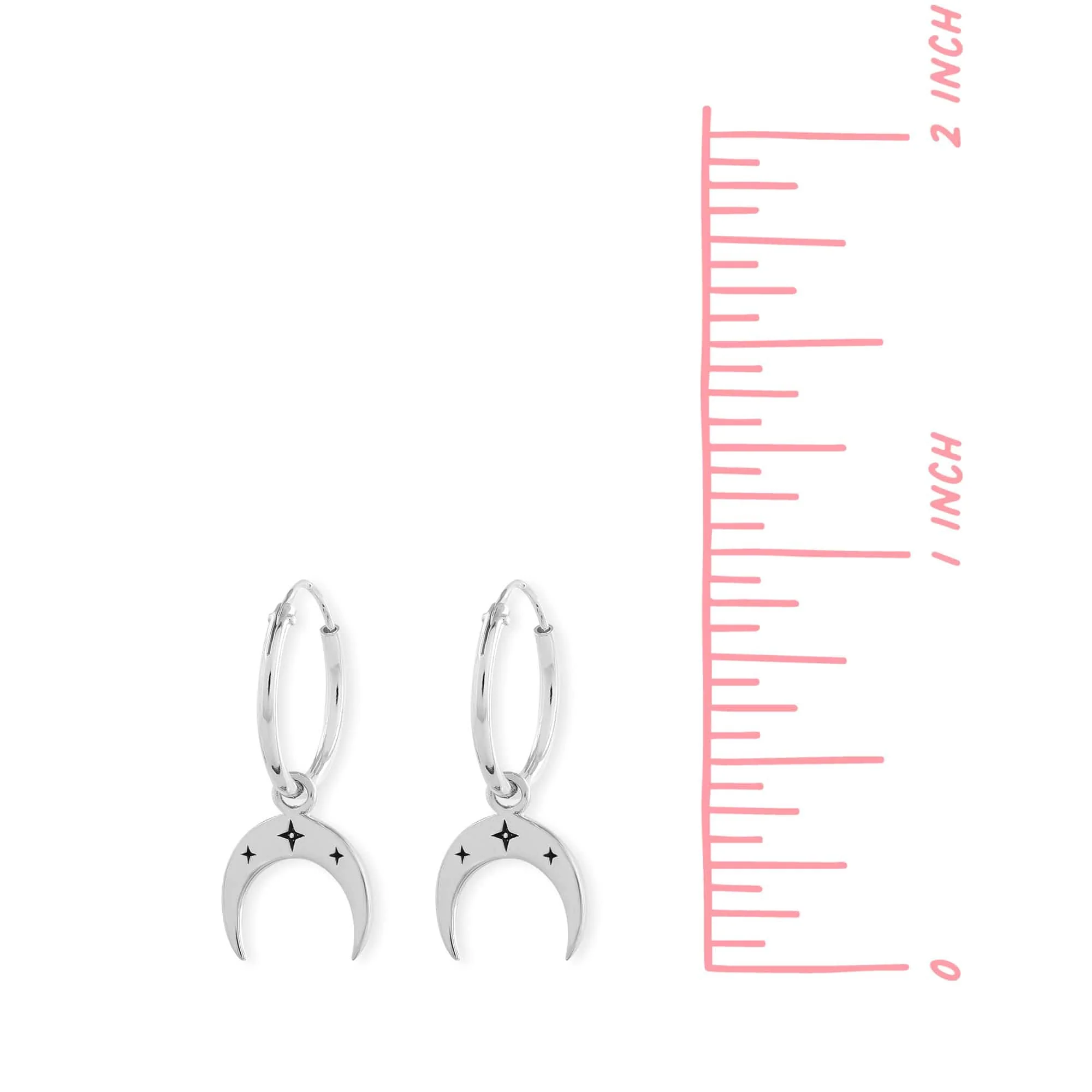 Crescent Moon Hoops - Image 3