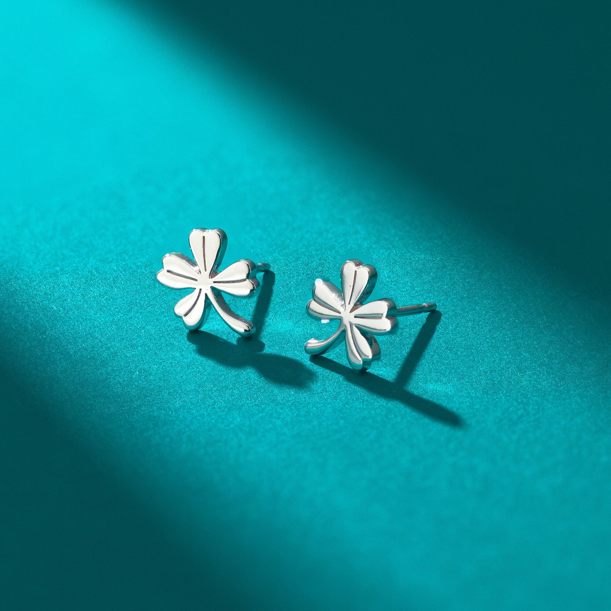 Dainty Lucky Four-Leaf Clover Studs - Image 3