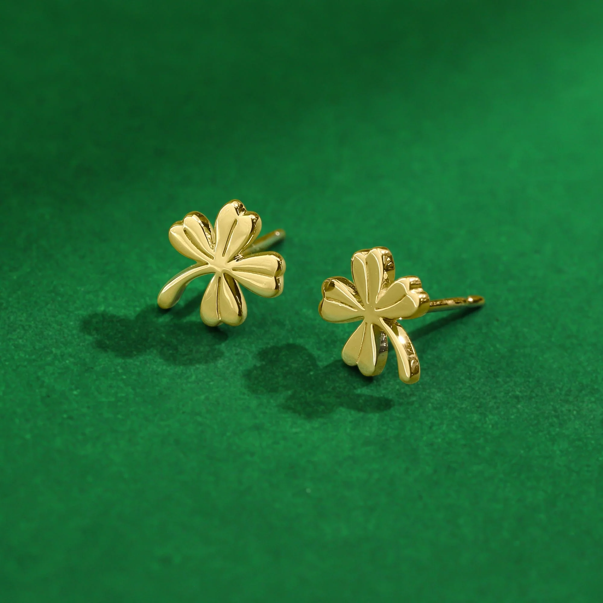 Dainty Lucky Four-Leaf Clover Studs - Image 7